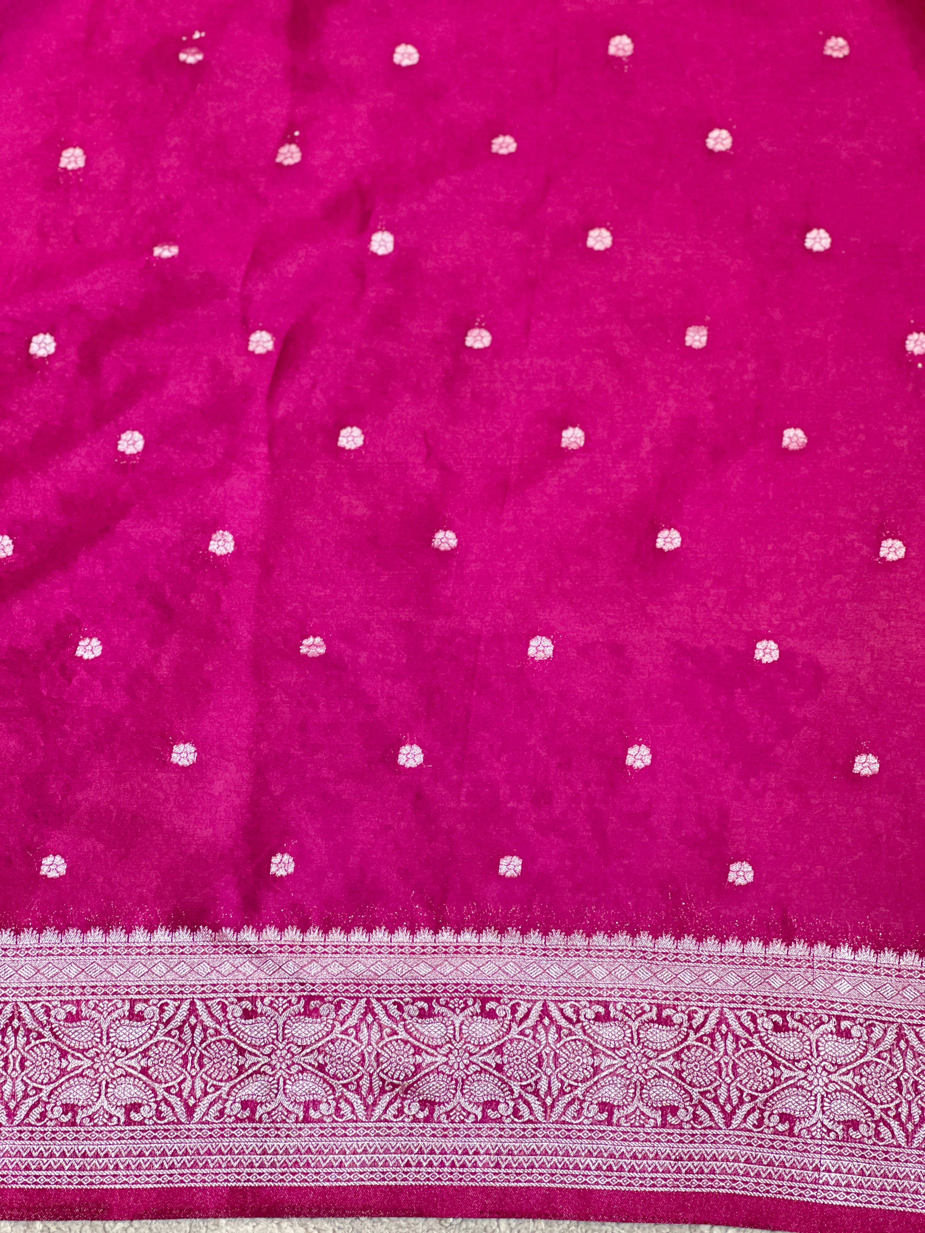 Traditional Meenakari Buta Georgette Banarasi Saree | YNG1271