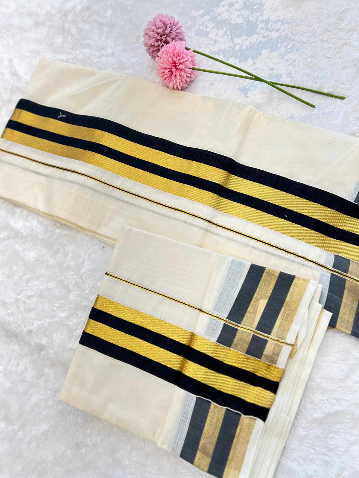 Kara Pattern Border Kerala Cotton Set Mundu | PMCT119
