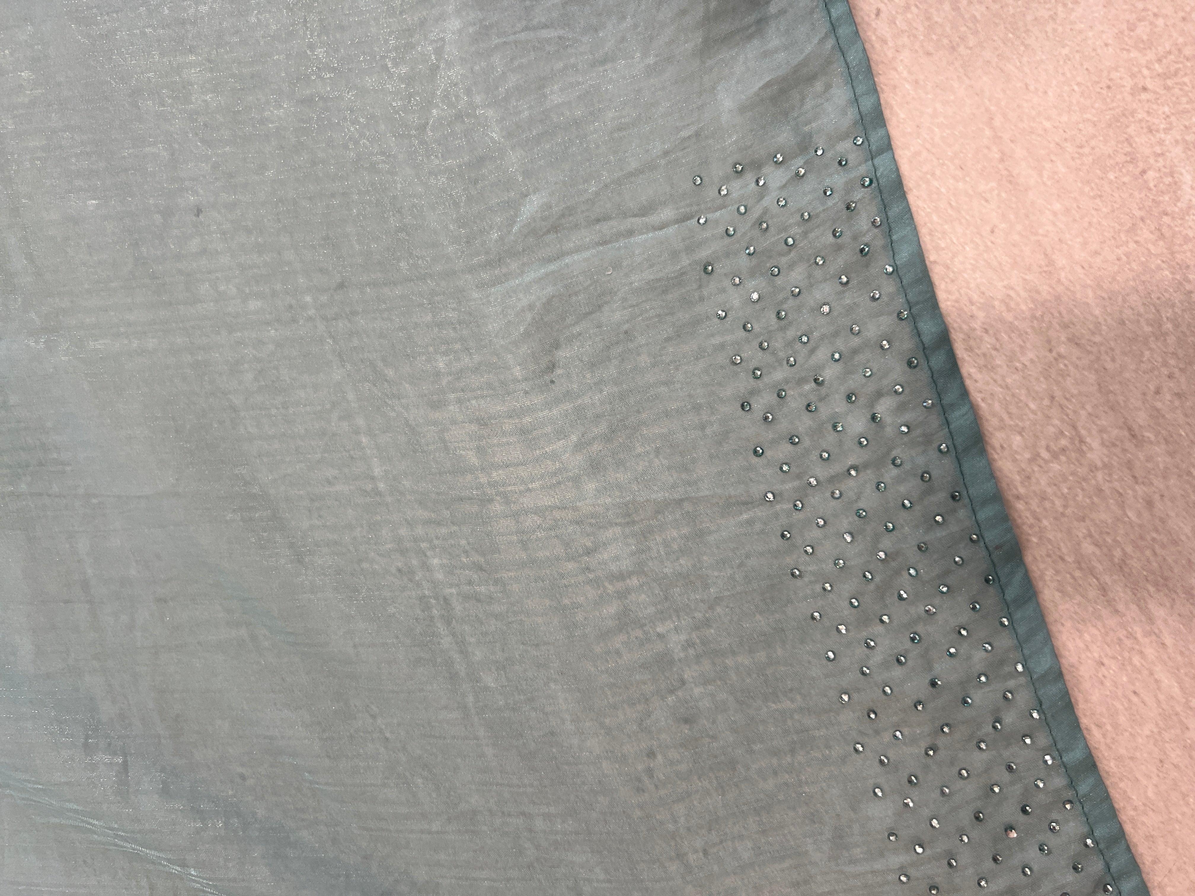 Embroidery With Sequence Detailed Shimmer Organza Saree | SBP772