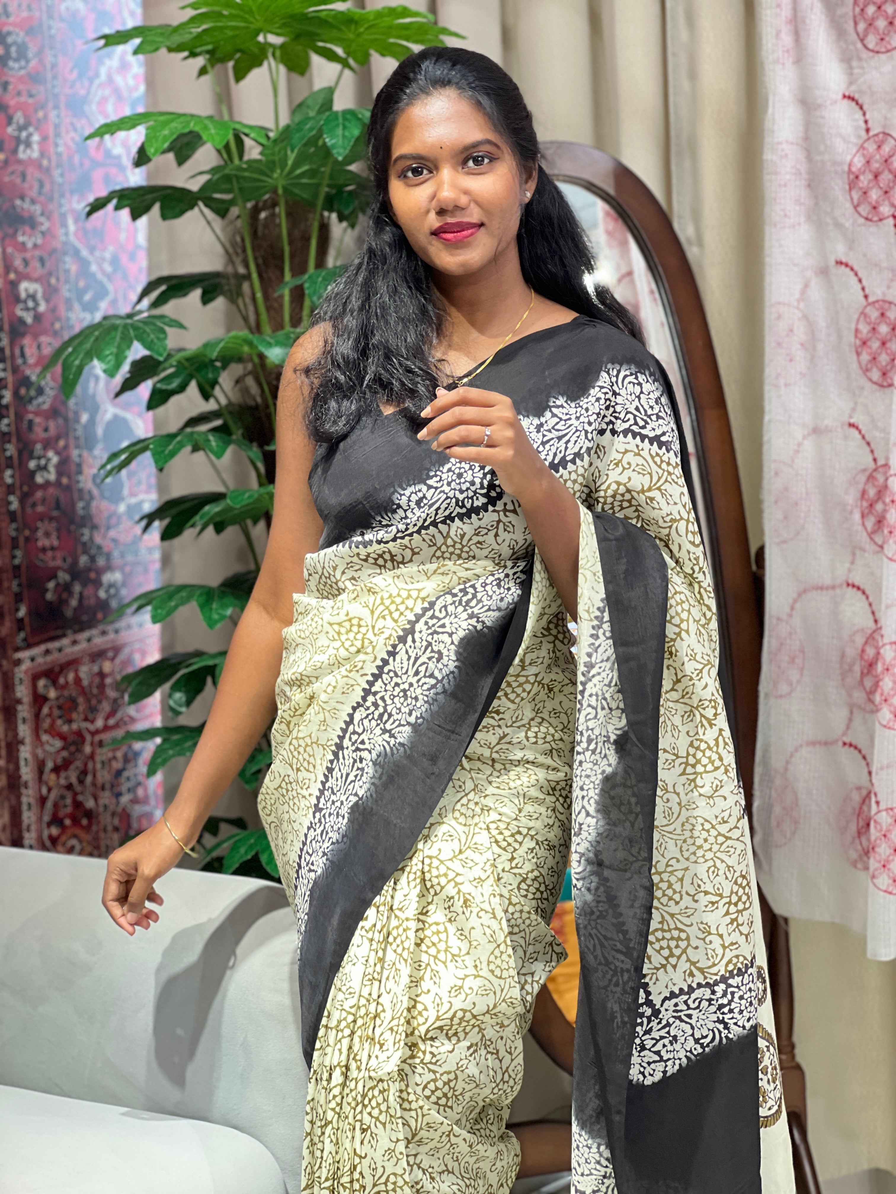 Hand Block Printed Chennur Silk Saree | SF1403