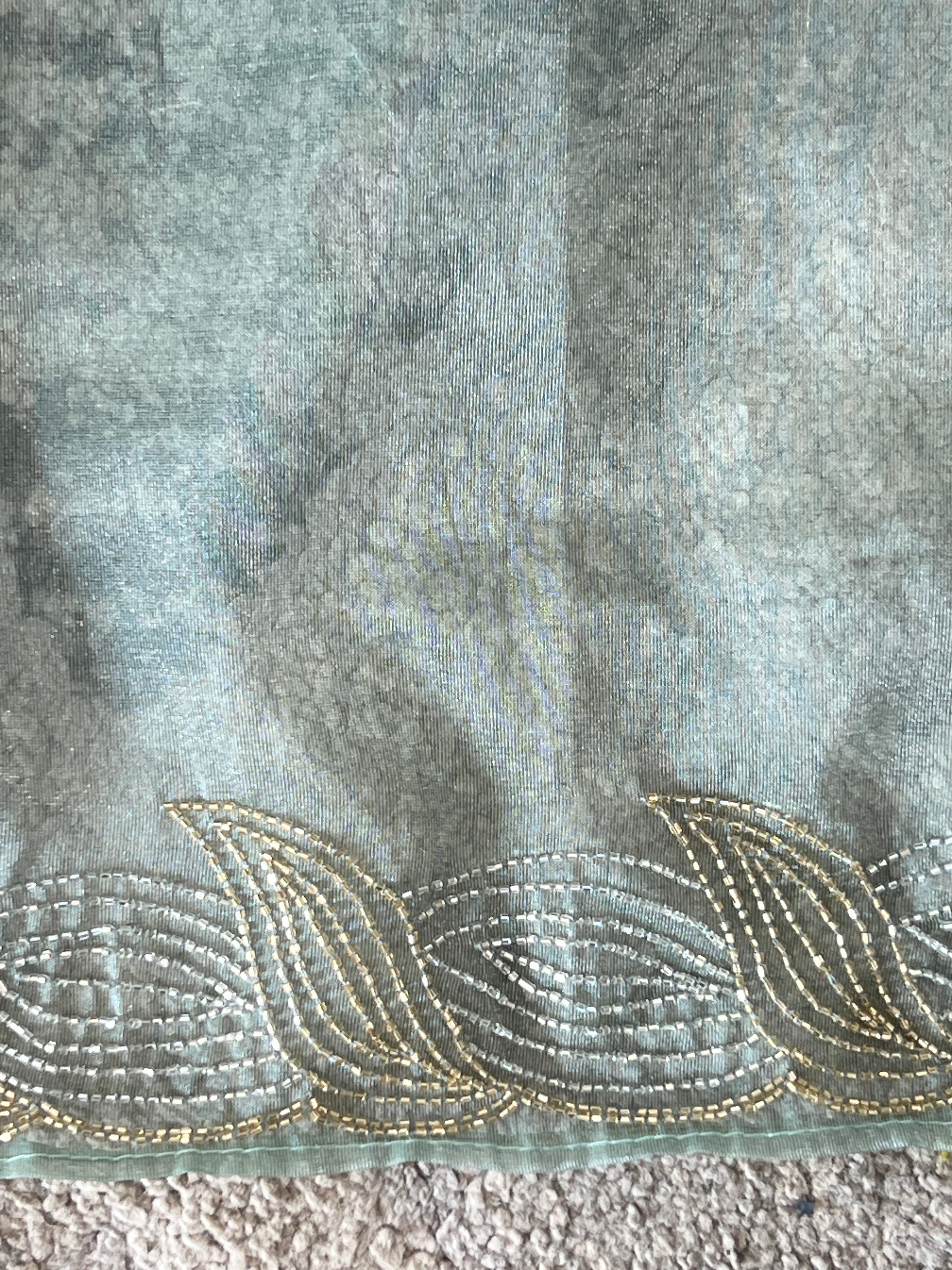 Embroidery Pattern Shimmer Organza Saree  | SBP794