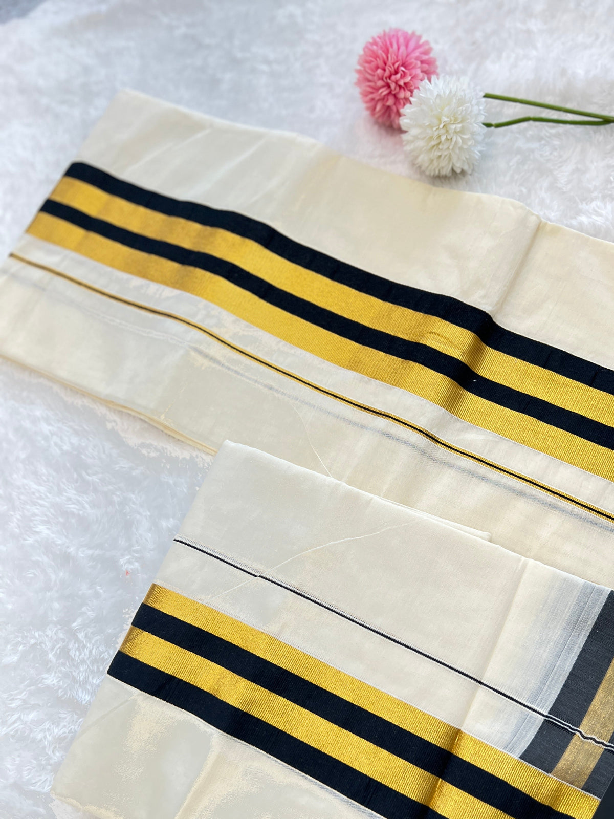 Kara Pattern Border Kerala Cotton Set Mundu | PMCT139