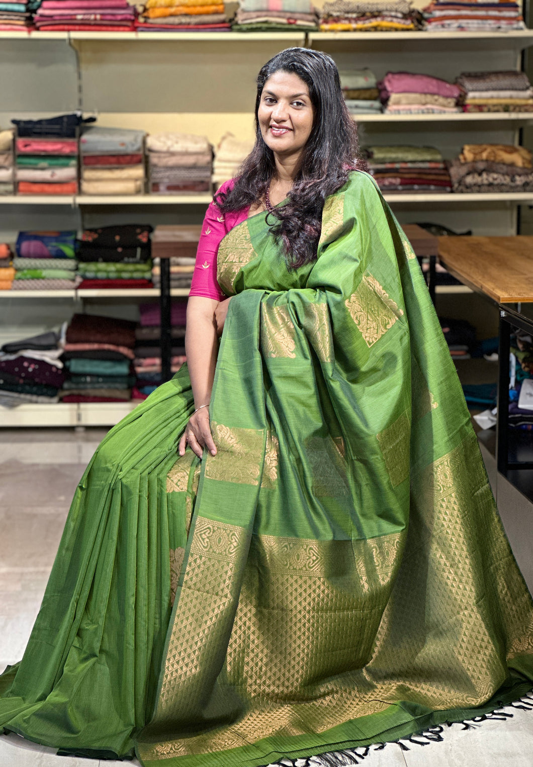 Square Pattern Semi Silk Saree | KRK399