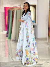 Floral Printed Pattern Linen Finish Saree | RP685