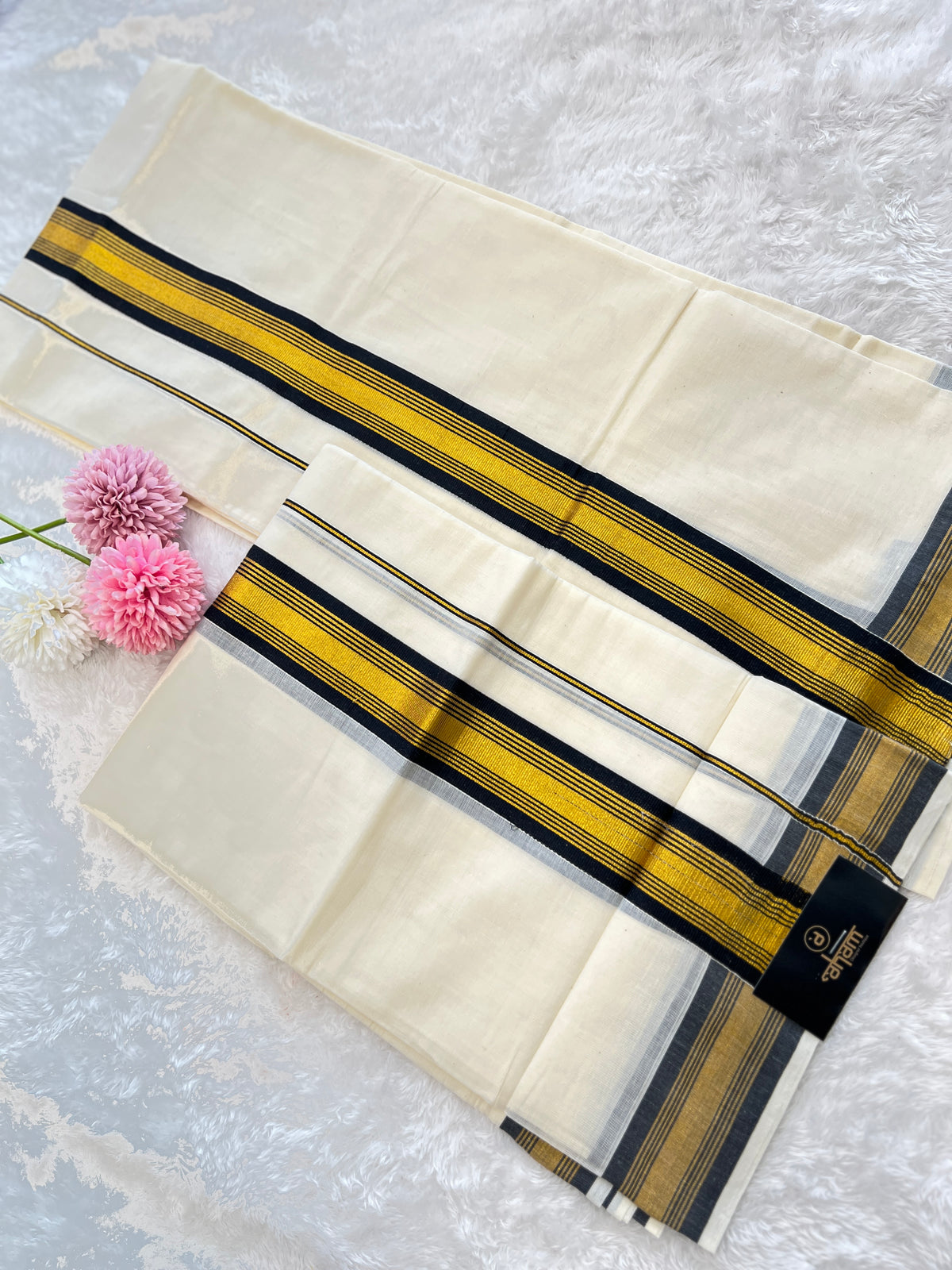 Kara Pattern Border Kerala Cotton Set Mundu | PMCT136
