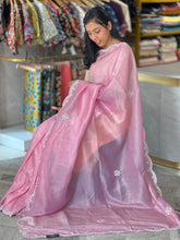 Sequence & Cut Beads Detailed Crushed Shimmer Organza Saree | SBP813