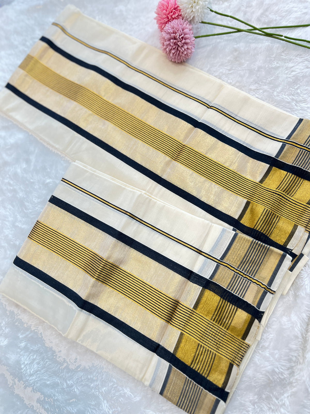 Kara Pattern Border Kerala Cotton Set Mundu | PMCT138