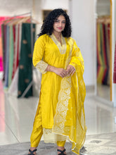 Point Embroidery Detailed Semi Silk Kurta Set | FW240