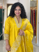 Point Embroidery Detailed Semi Silk Kurta Set | FW240