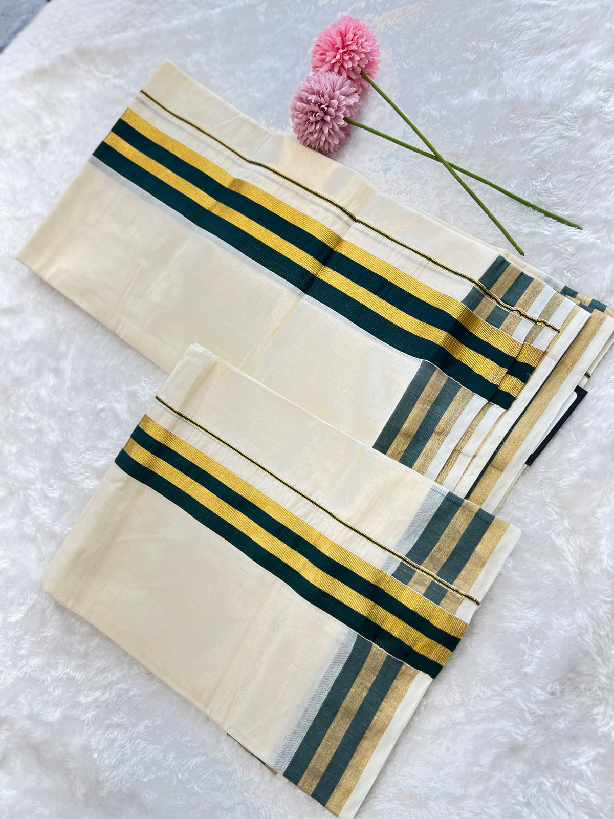 Kara Pattern Border Kerala Cotton Set Mundu | PMCT135