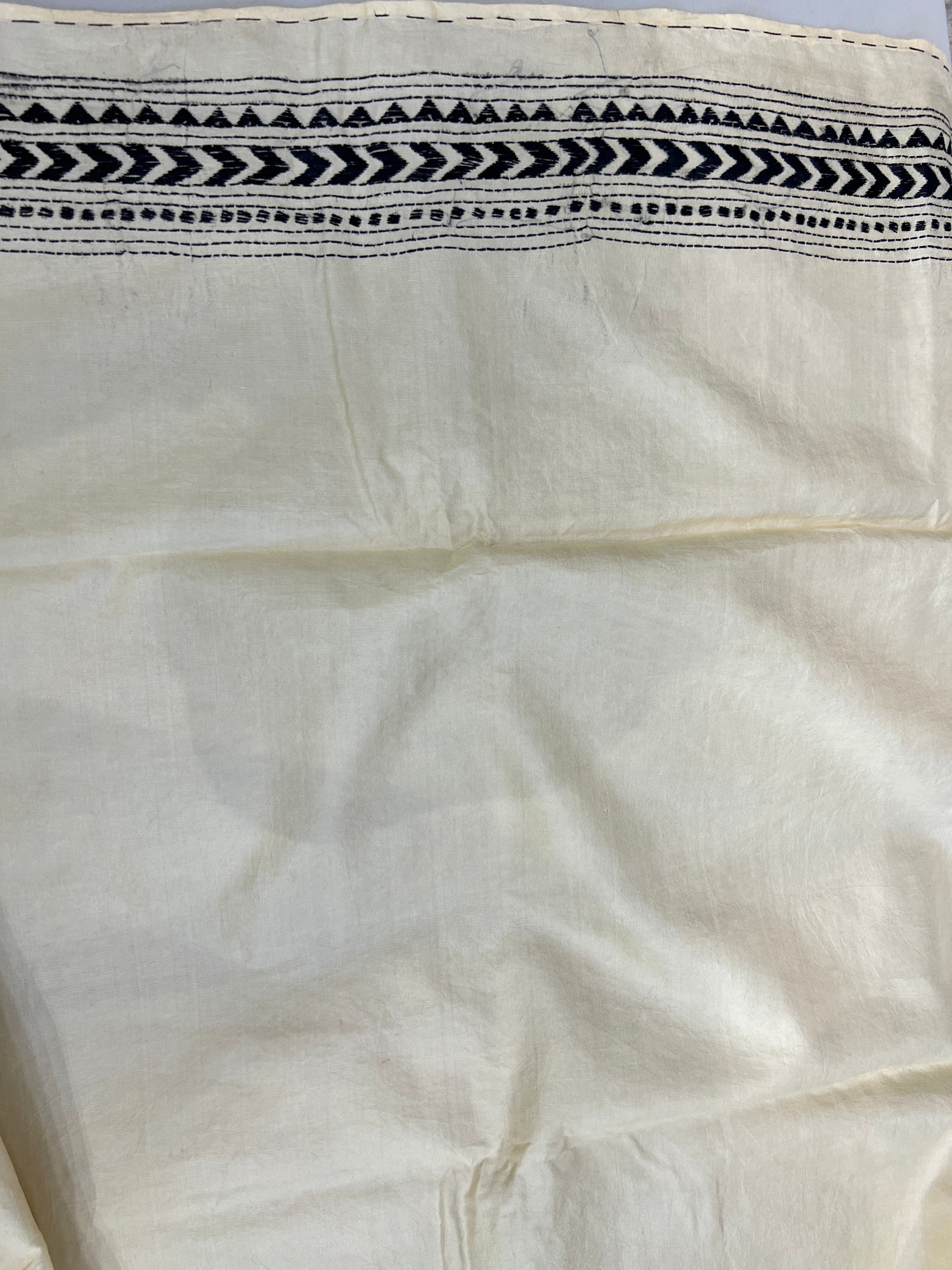 Hand Kantha Embroidered Tussar Saree | AYD154