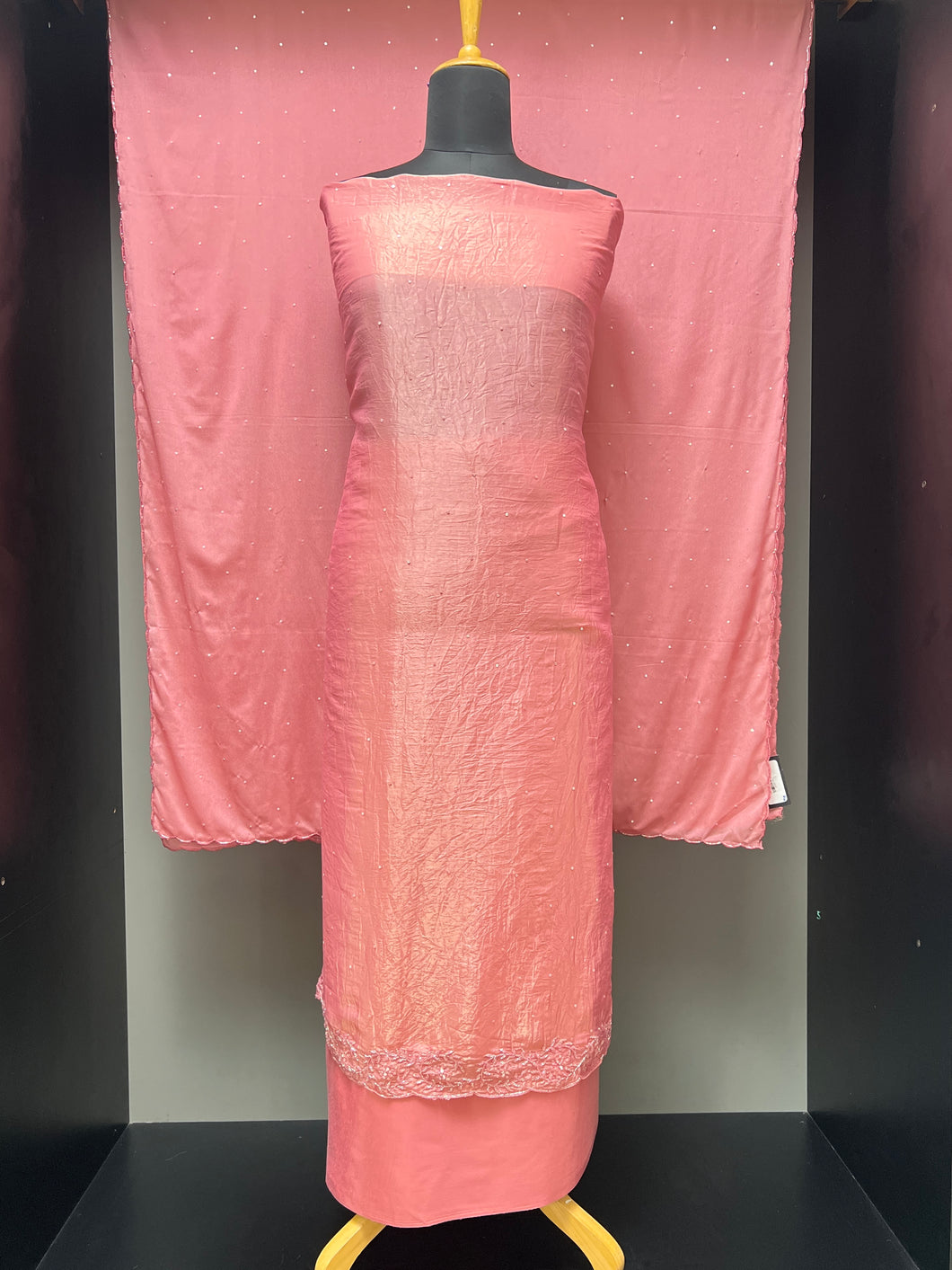 Sequence & Cut Beads Detailed Glass Organza Salwar Set | SBP1045