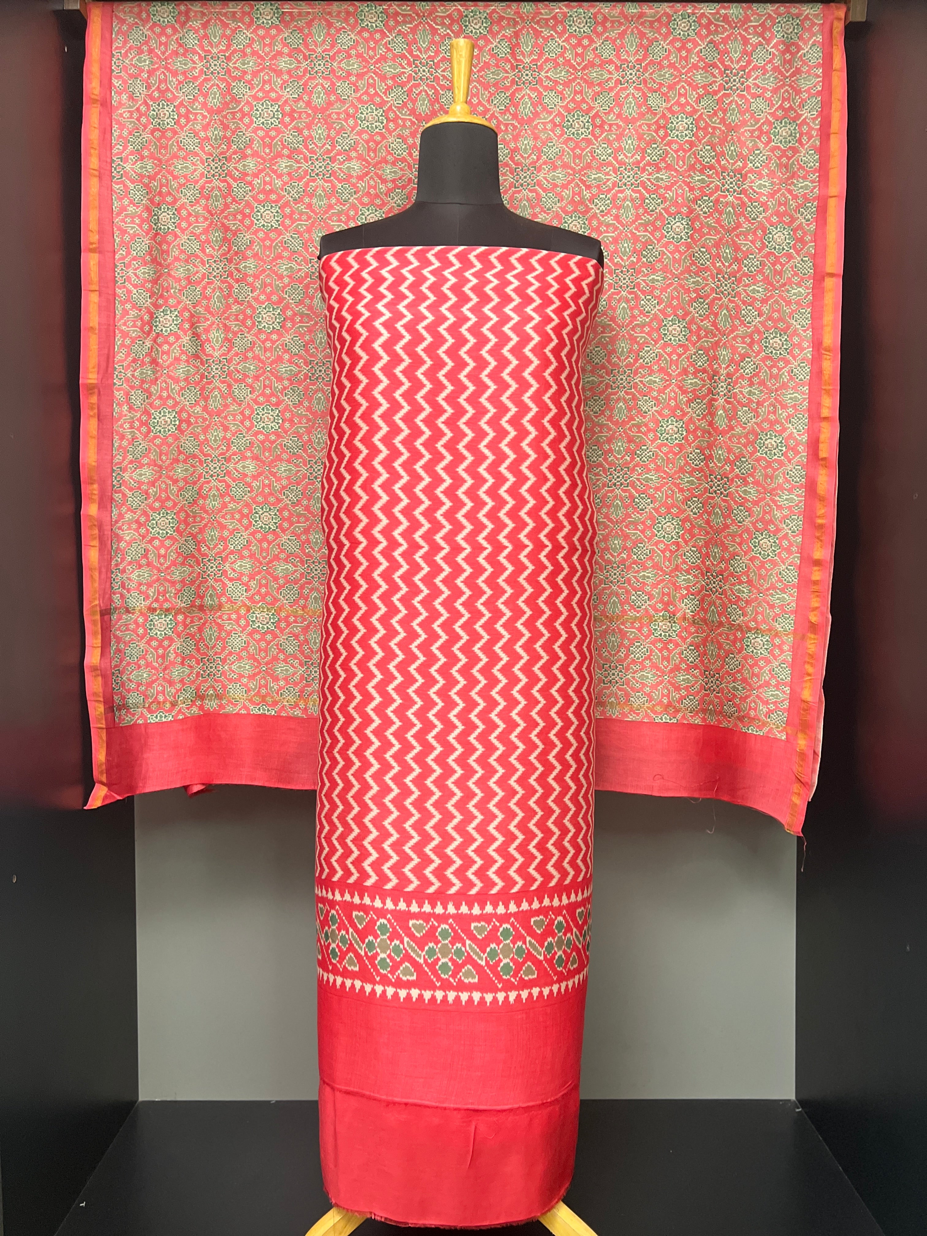 Zigzag Pattern Chanderi Silk Salwar Set | LV259