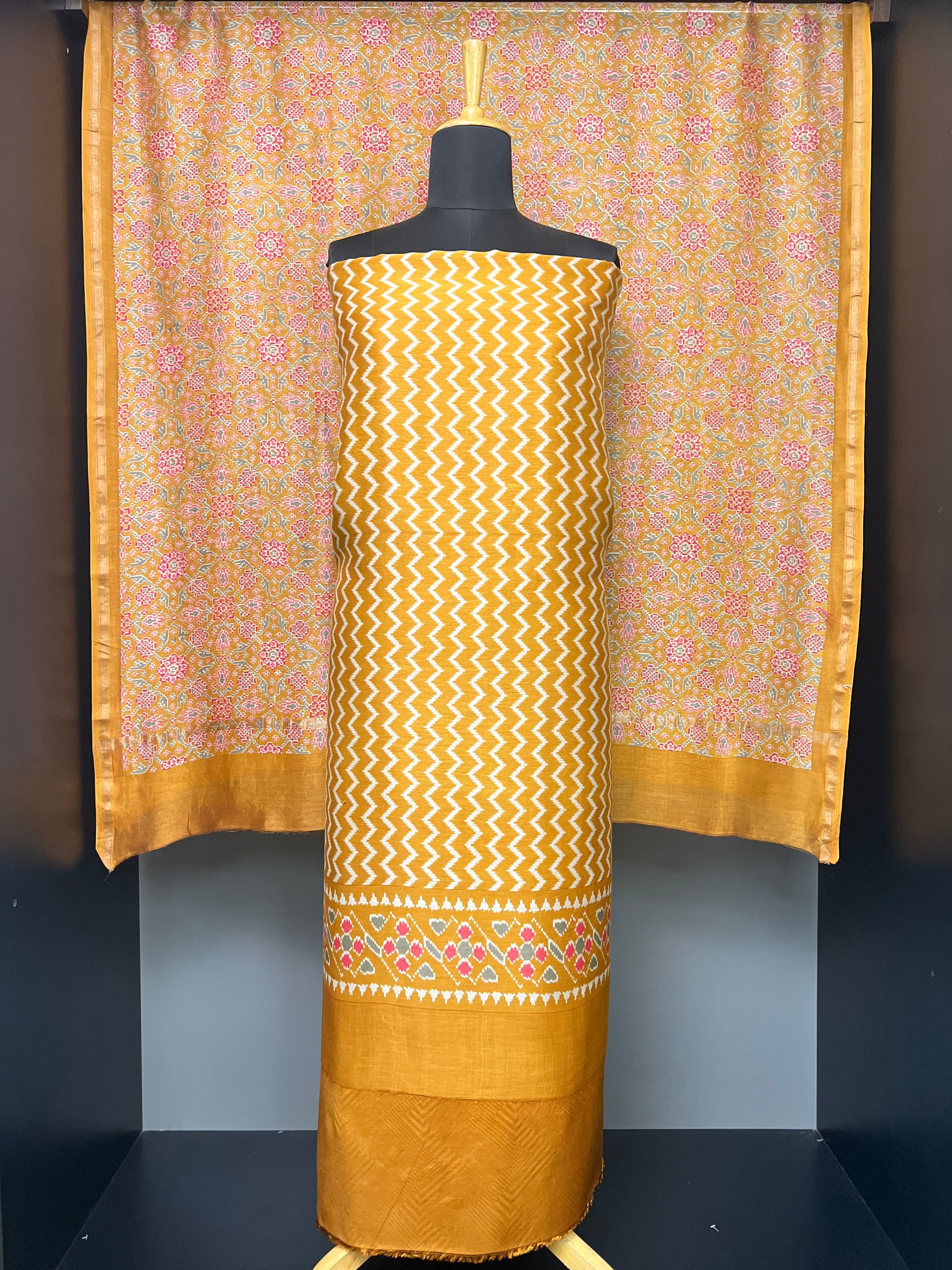 Zigzag Pattern Chanderi Silk Salwar Set | LV258