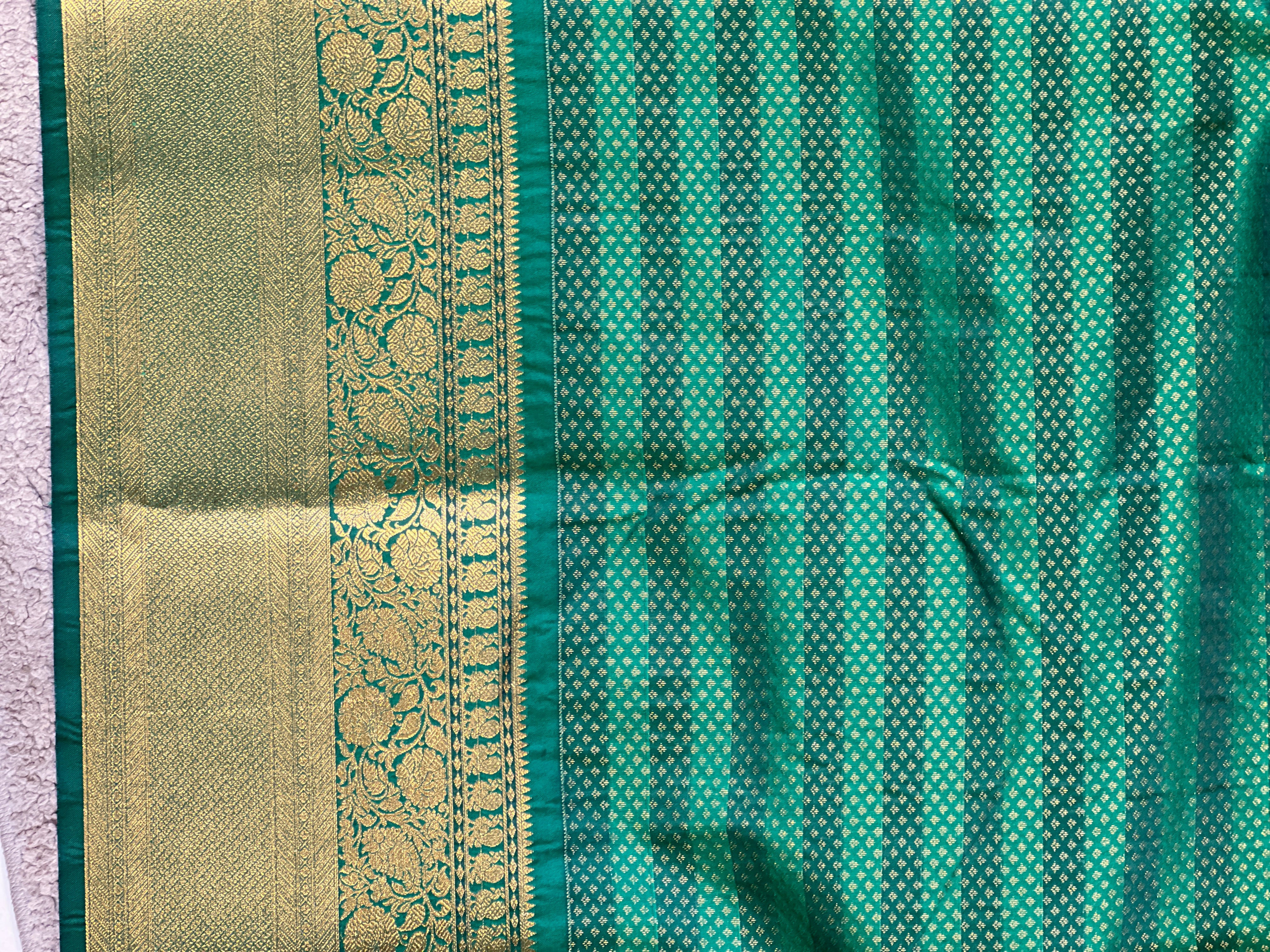 Traditional Check Pattern Power Loom Soft Silk Saree | RVS177