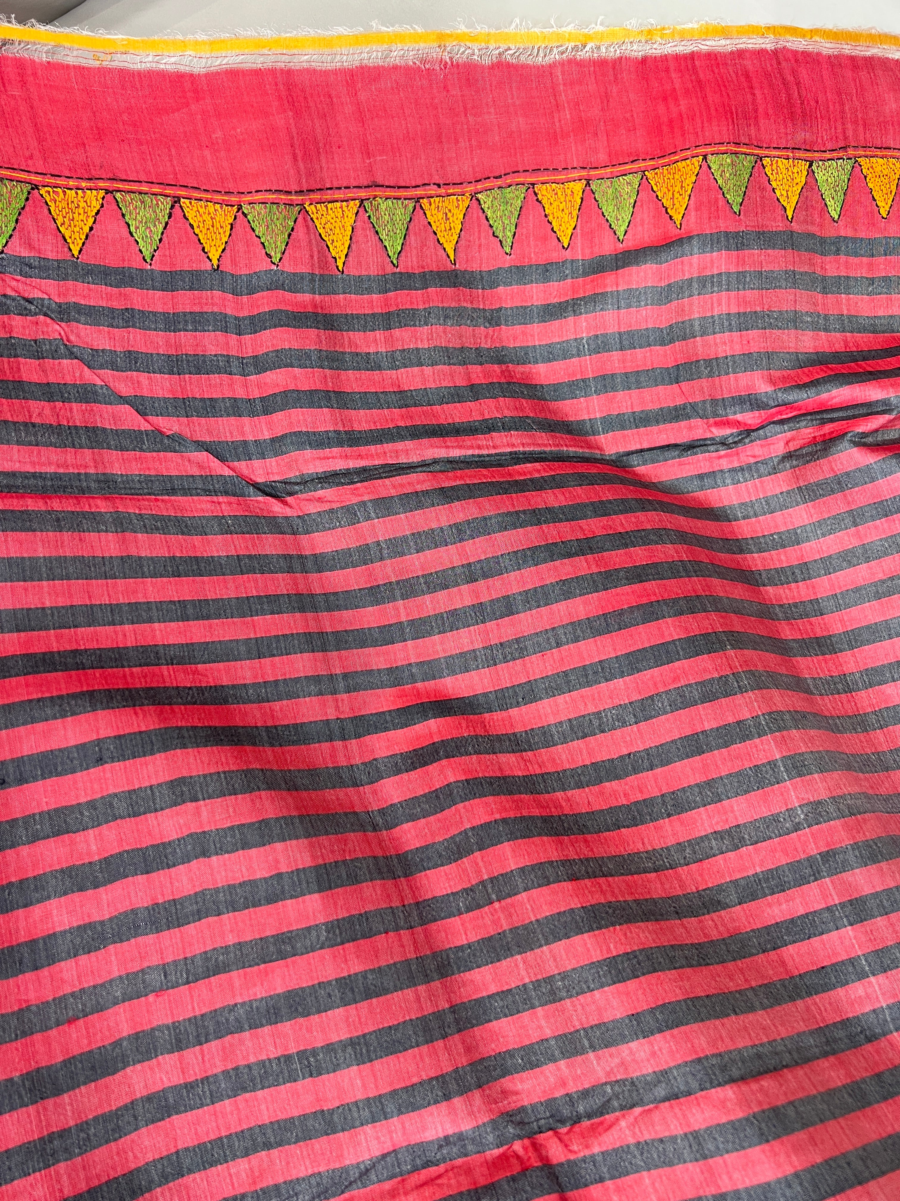 Nakshi Kantha Embroidered Tussar Saree | AYD145