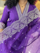Point Embroidery Detailed Semi Silk Kurta Set | FW242