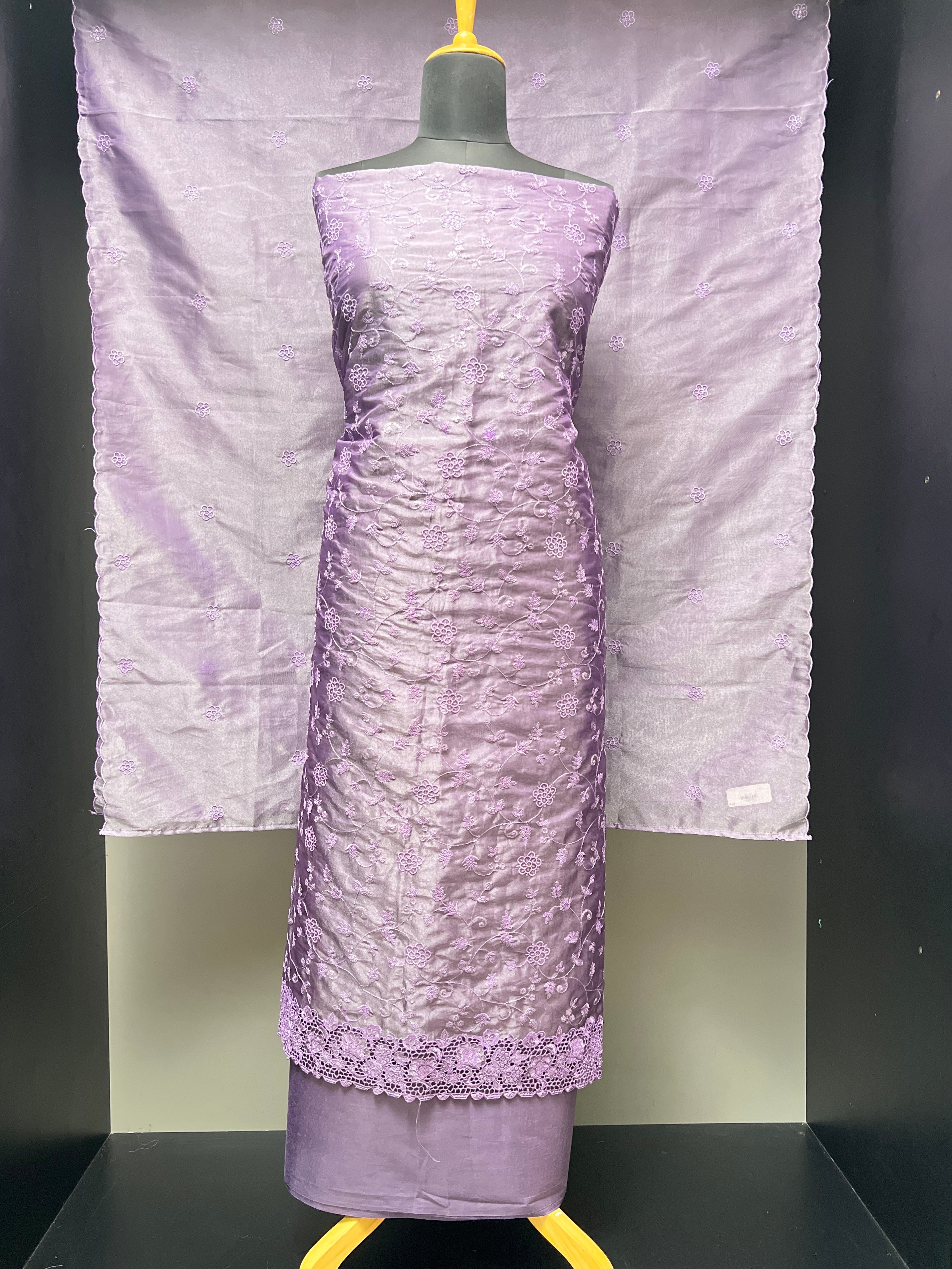 Machine Embroidered Shimmer Organza Salwar Set | SBP1050