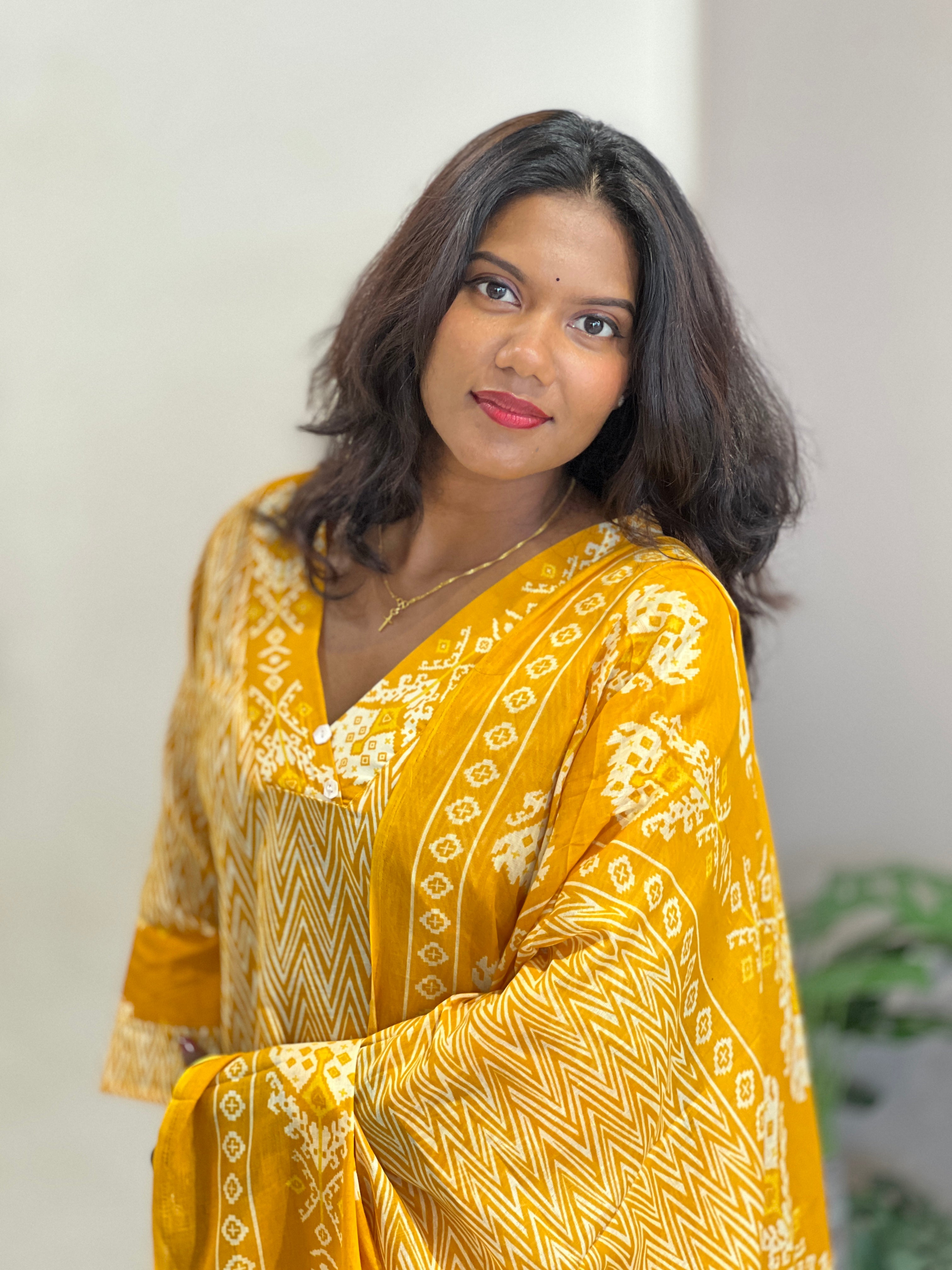 Zigzag Printed Cotton Kurta Set | NCF317