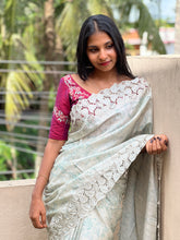 Cutwork & Printed Semi Silk Saree | LP131