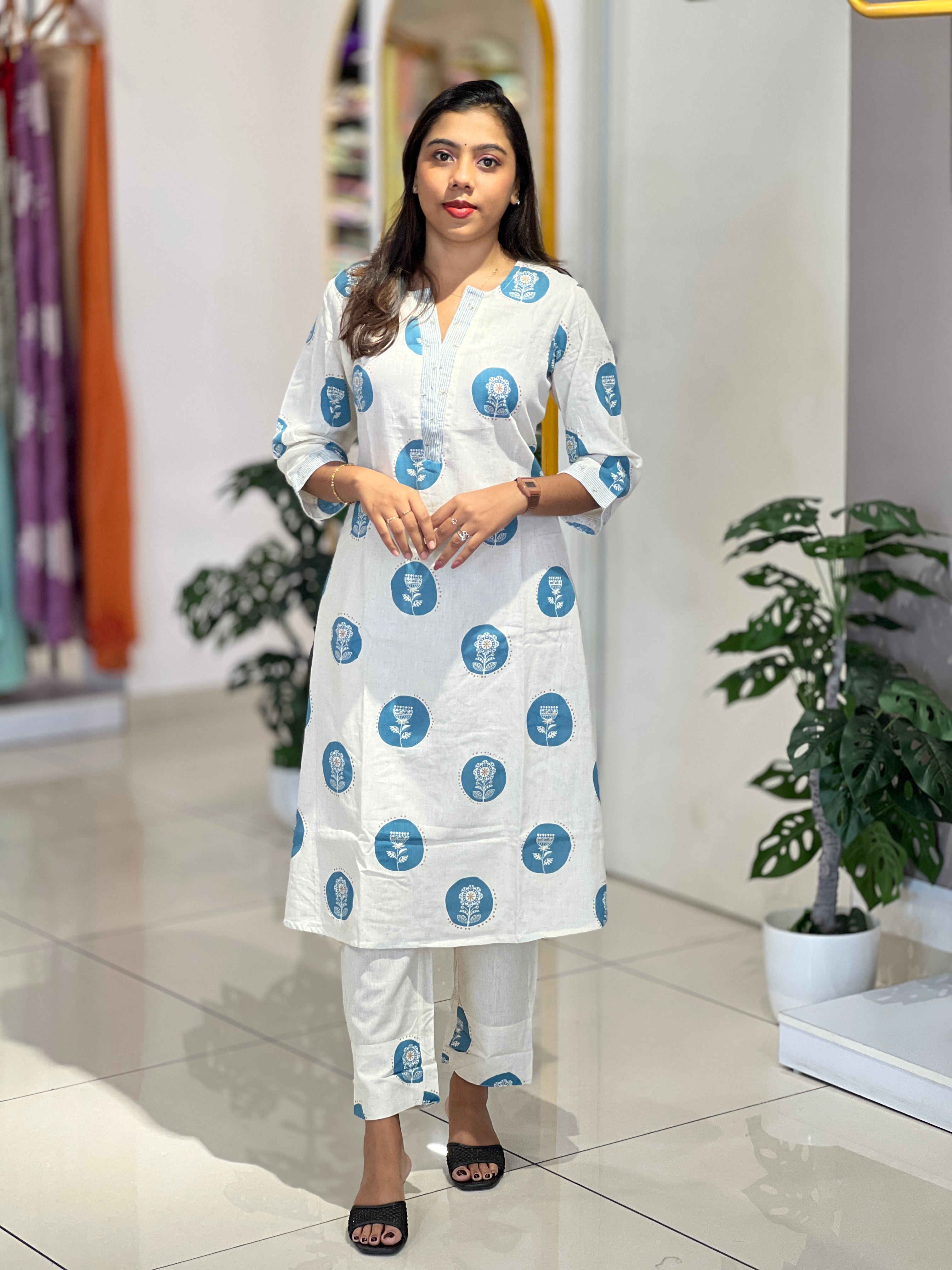 Printed Cotton Kurta Set | NCF319