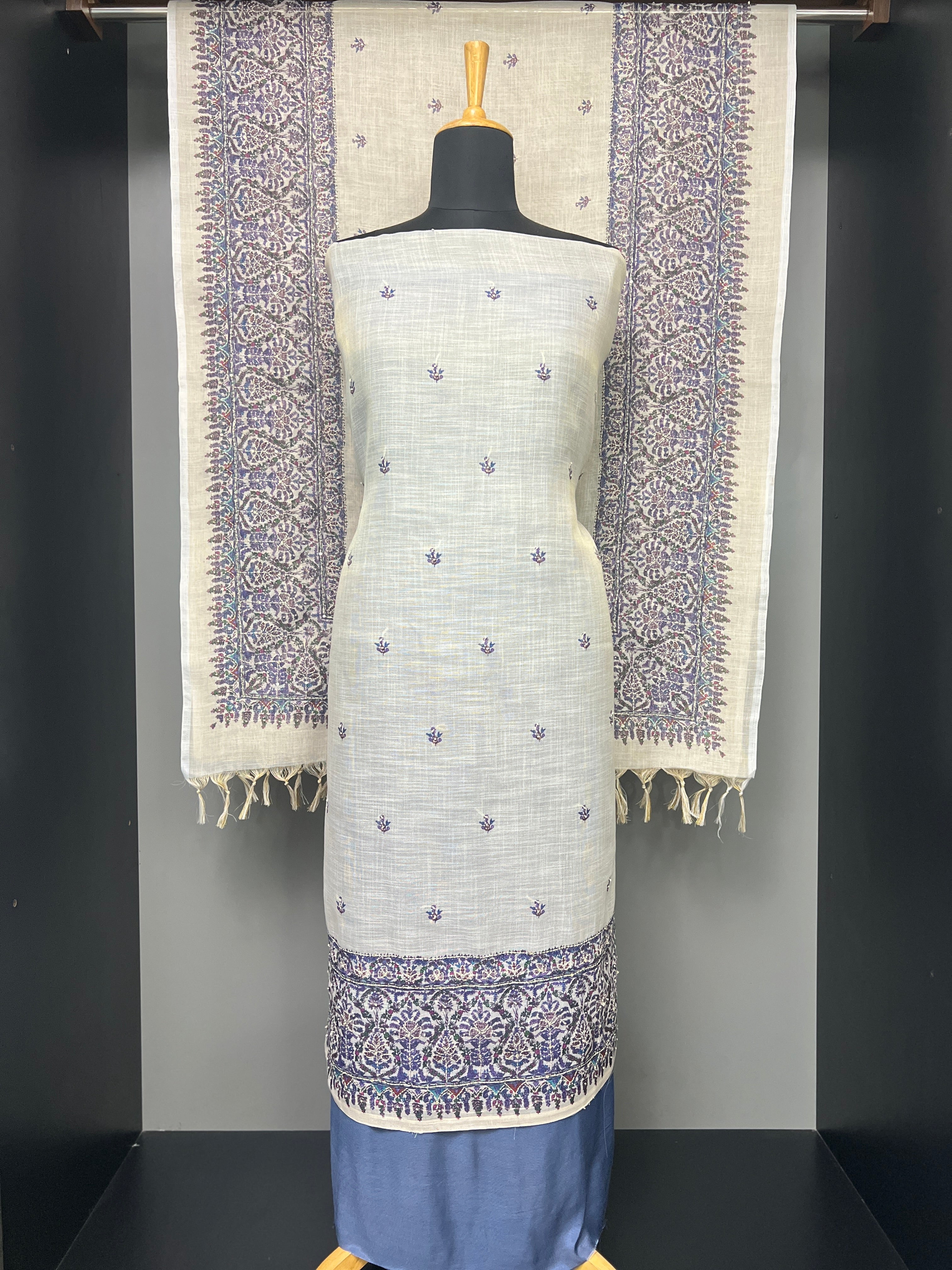 Ajark Inspired Printed Chanderi Silk Salwar Set | LV305