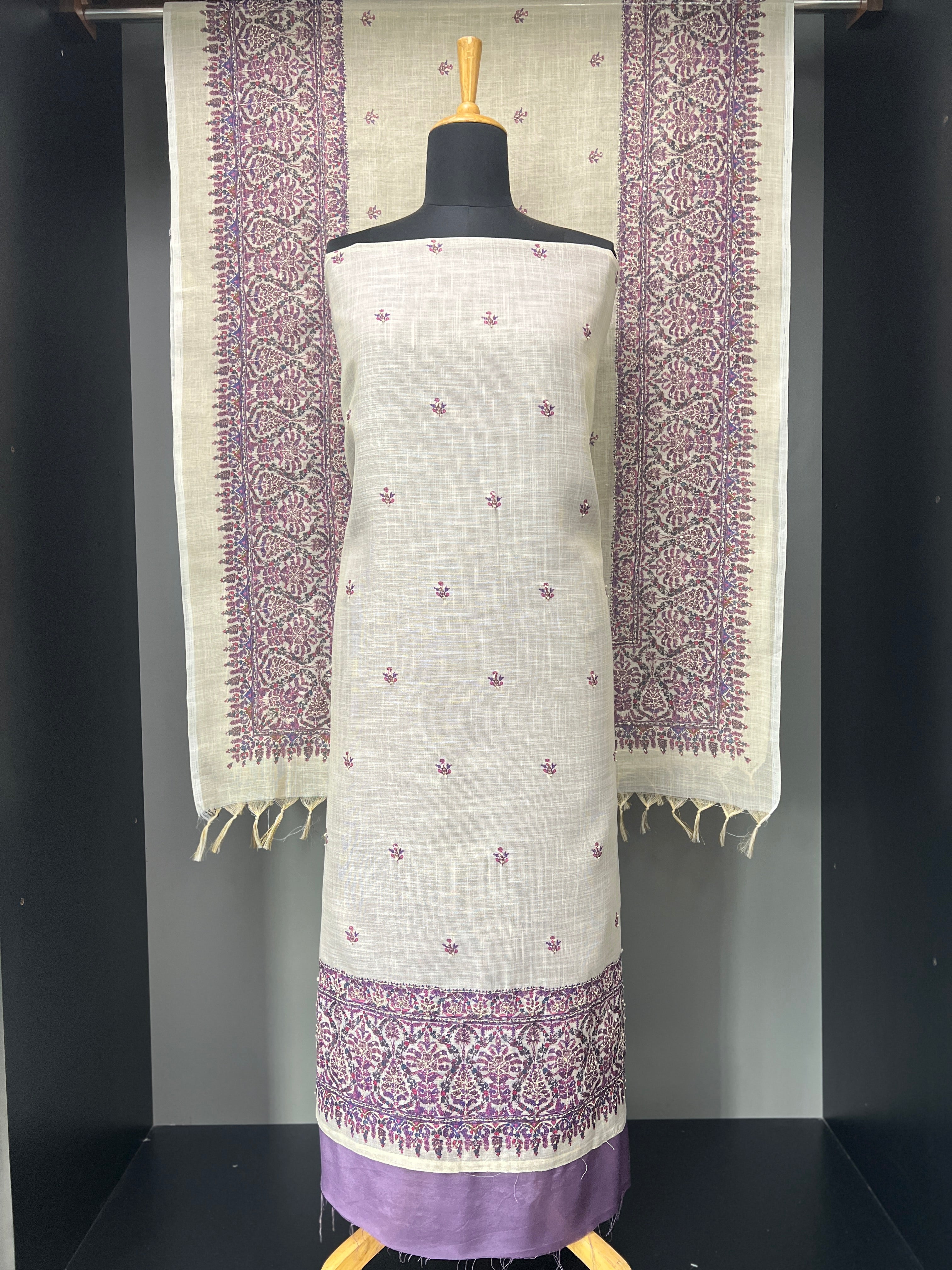 Ajark Inspired Printed Chanderi Silk Salwar Set | LV303