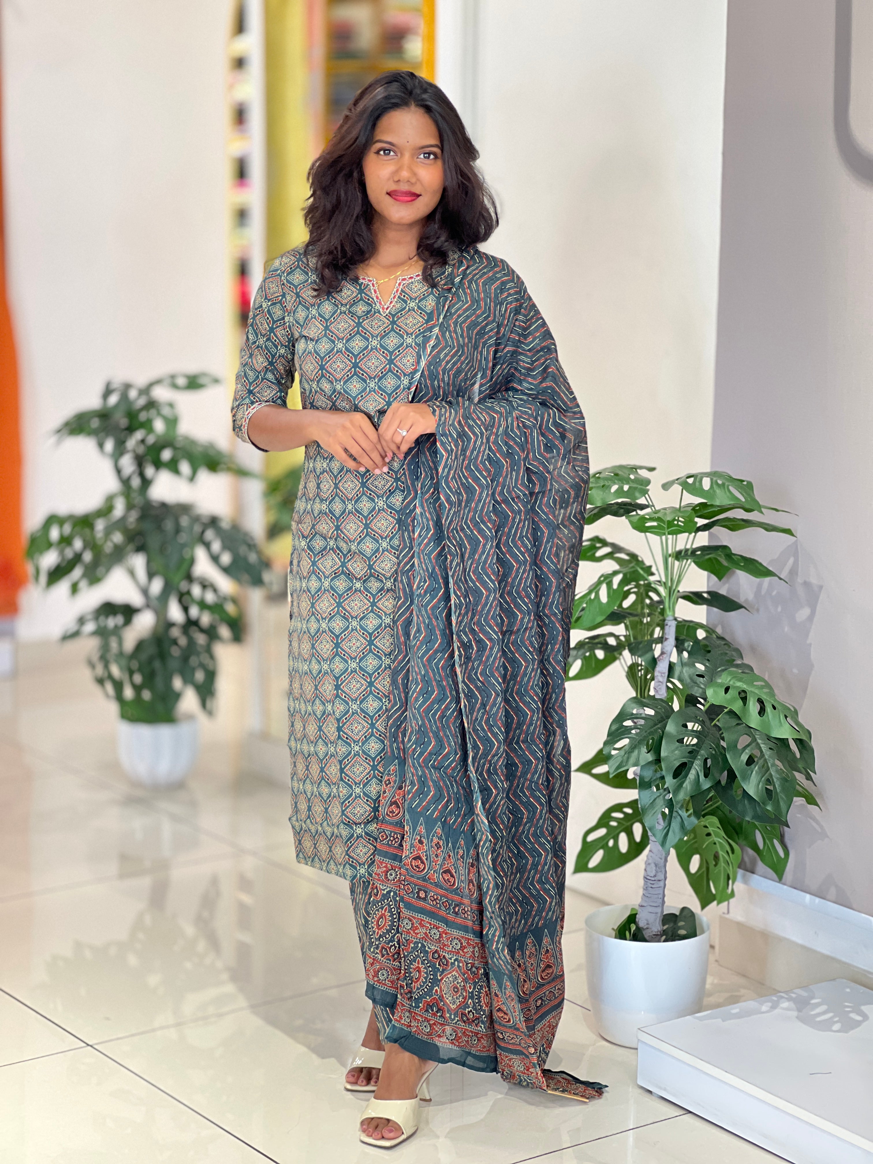 Printed Cotton Kurta Set | NCF313