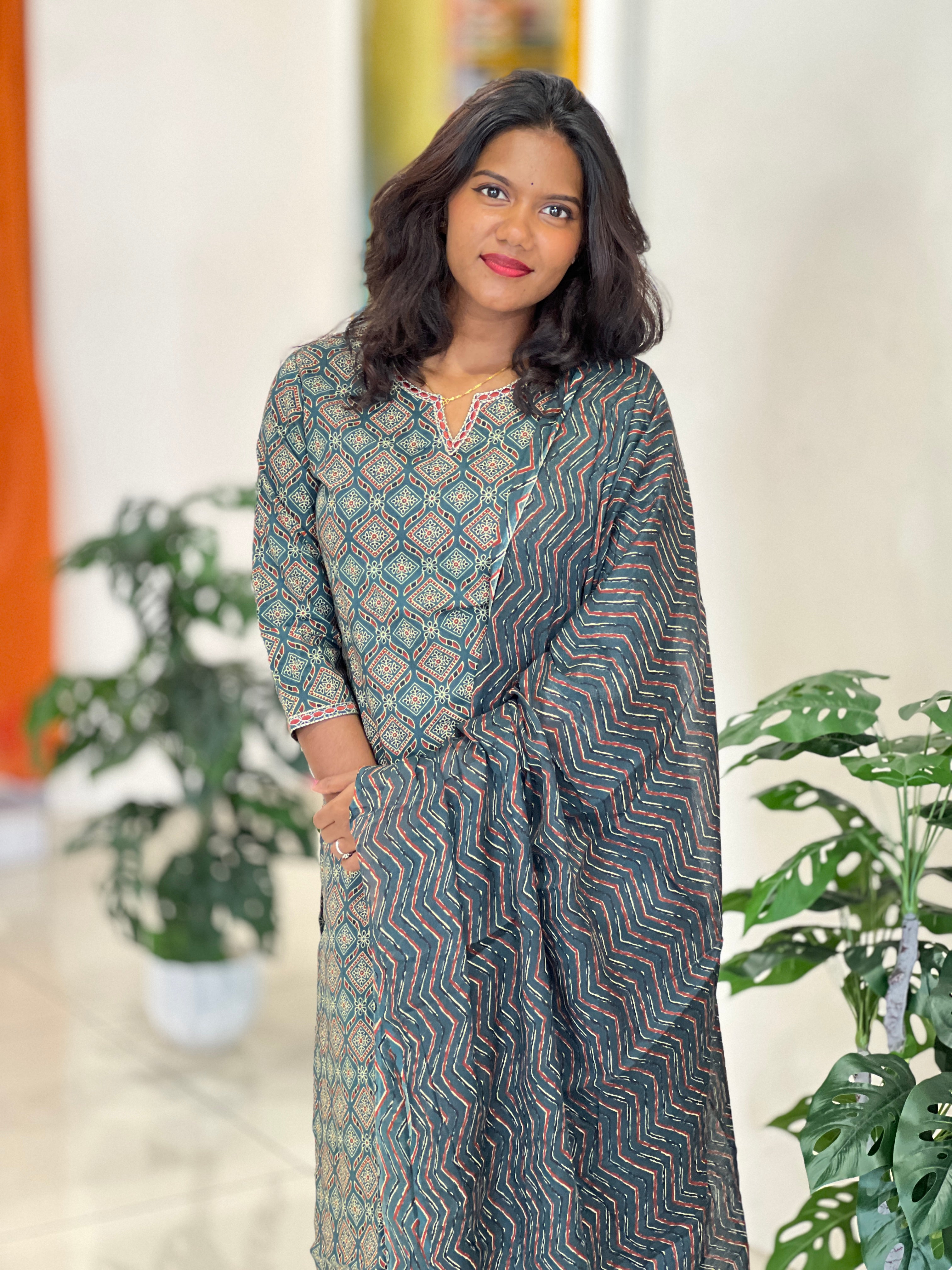 Printed Cotton Kurta Set | NCF313