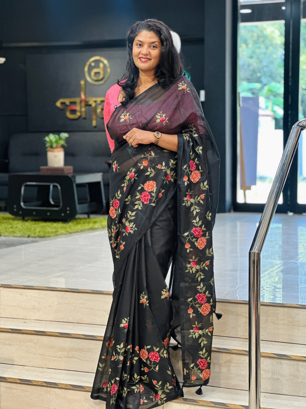 Cross Stitch Patterned Silky Kota Saree | MR546