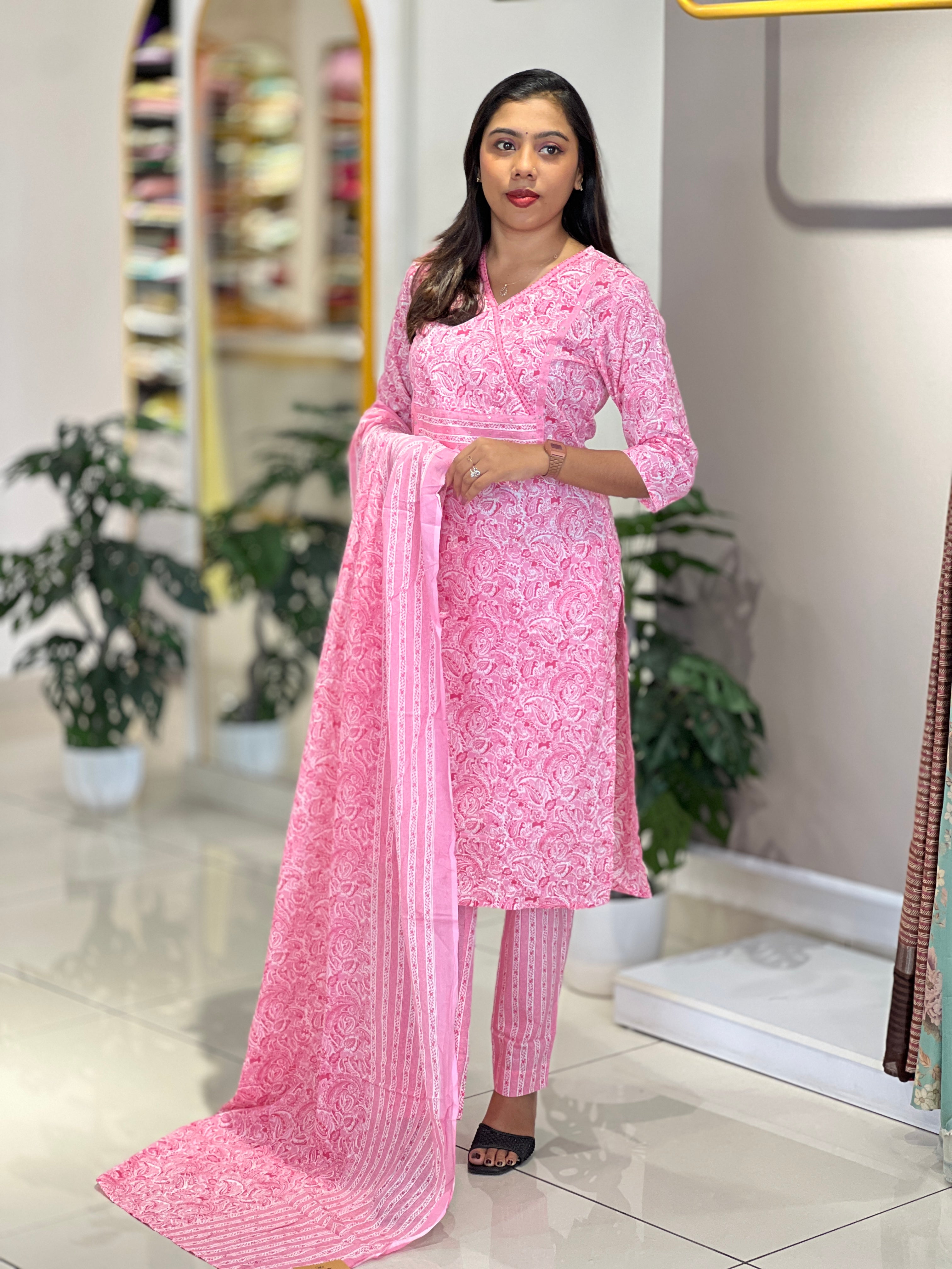 Paisley Printed Cotton Kurta Set | NCF342