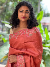 Computerized Machine Embroidery Pure Tussar Saree | SBS646