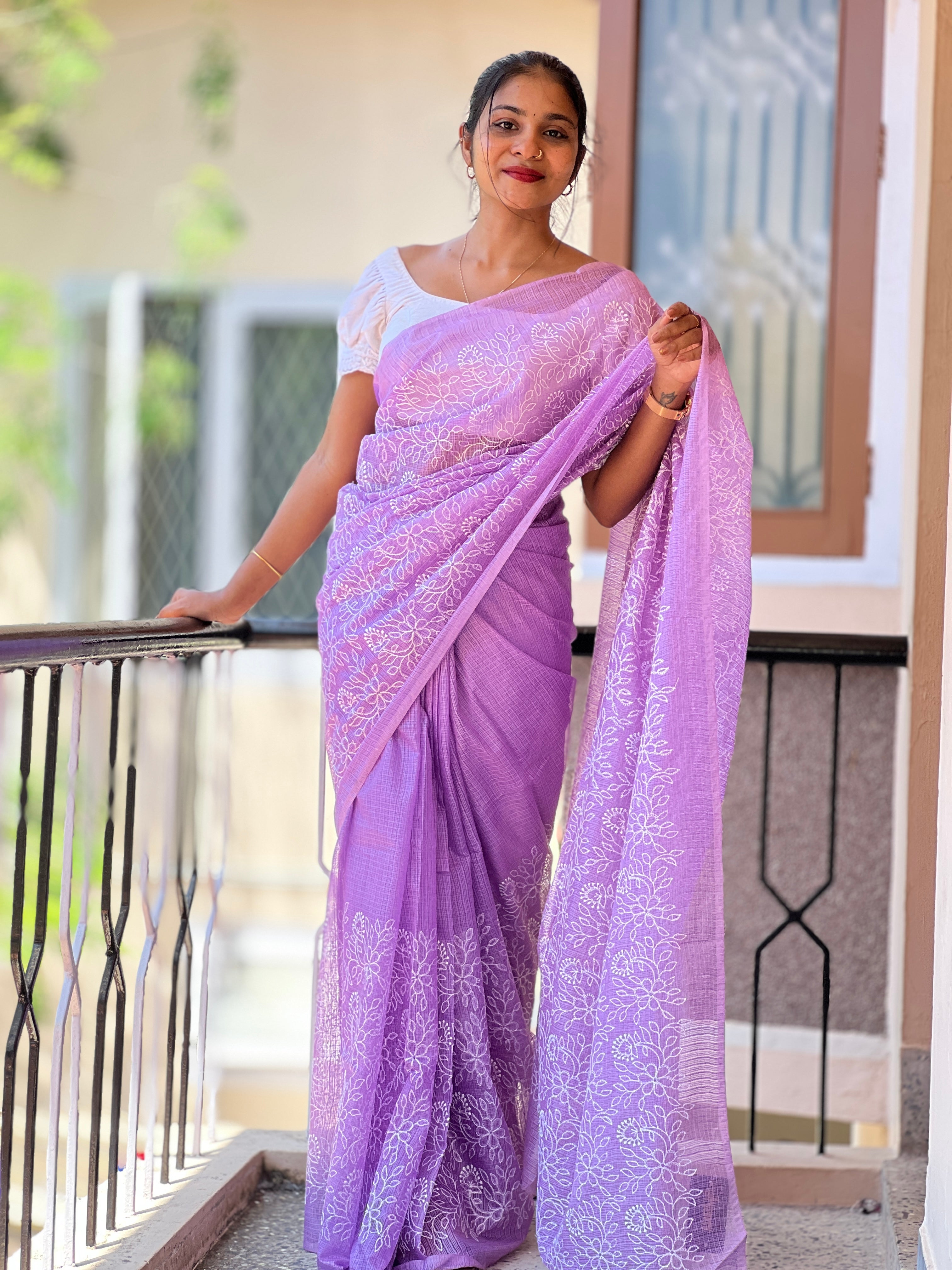 Floral Embroidery Silky Kota Saree | NHH307