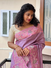 Machine Embroidery With  Scallop Pattern Pure Tussar Saree | SBS642