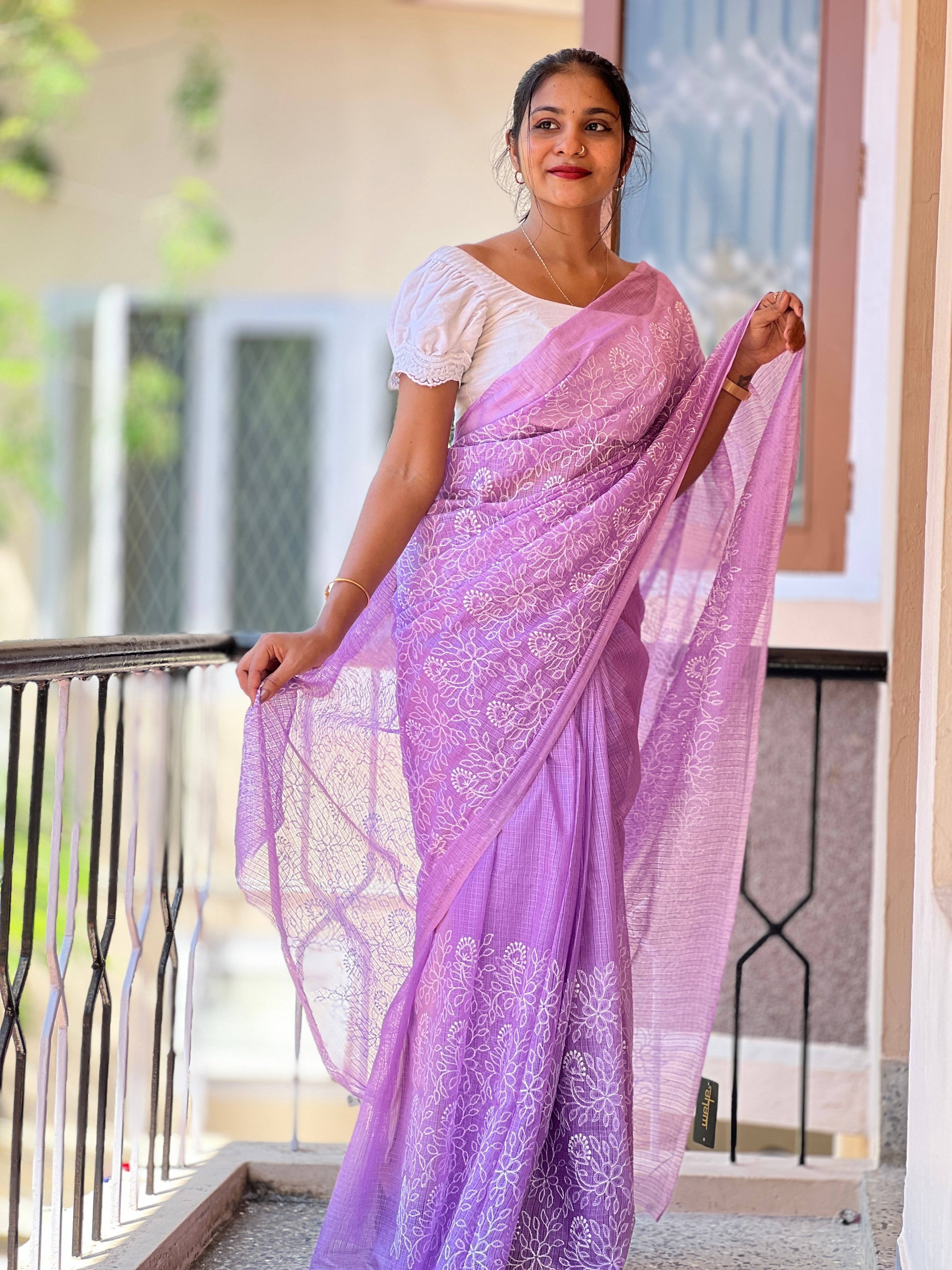 Floral Embroidery Silky Kota Saree | NHH307