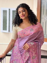 Machine Embroidery With  Scallop Pattern Pure Tussar Saree | SBS642