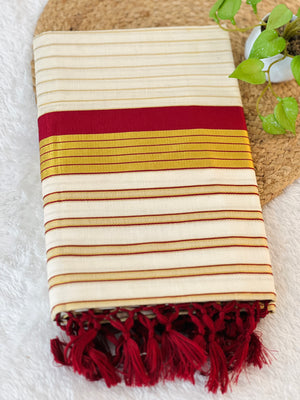 Stripe Weaving With Kara Detailed Tissue Saree | GAT355
