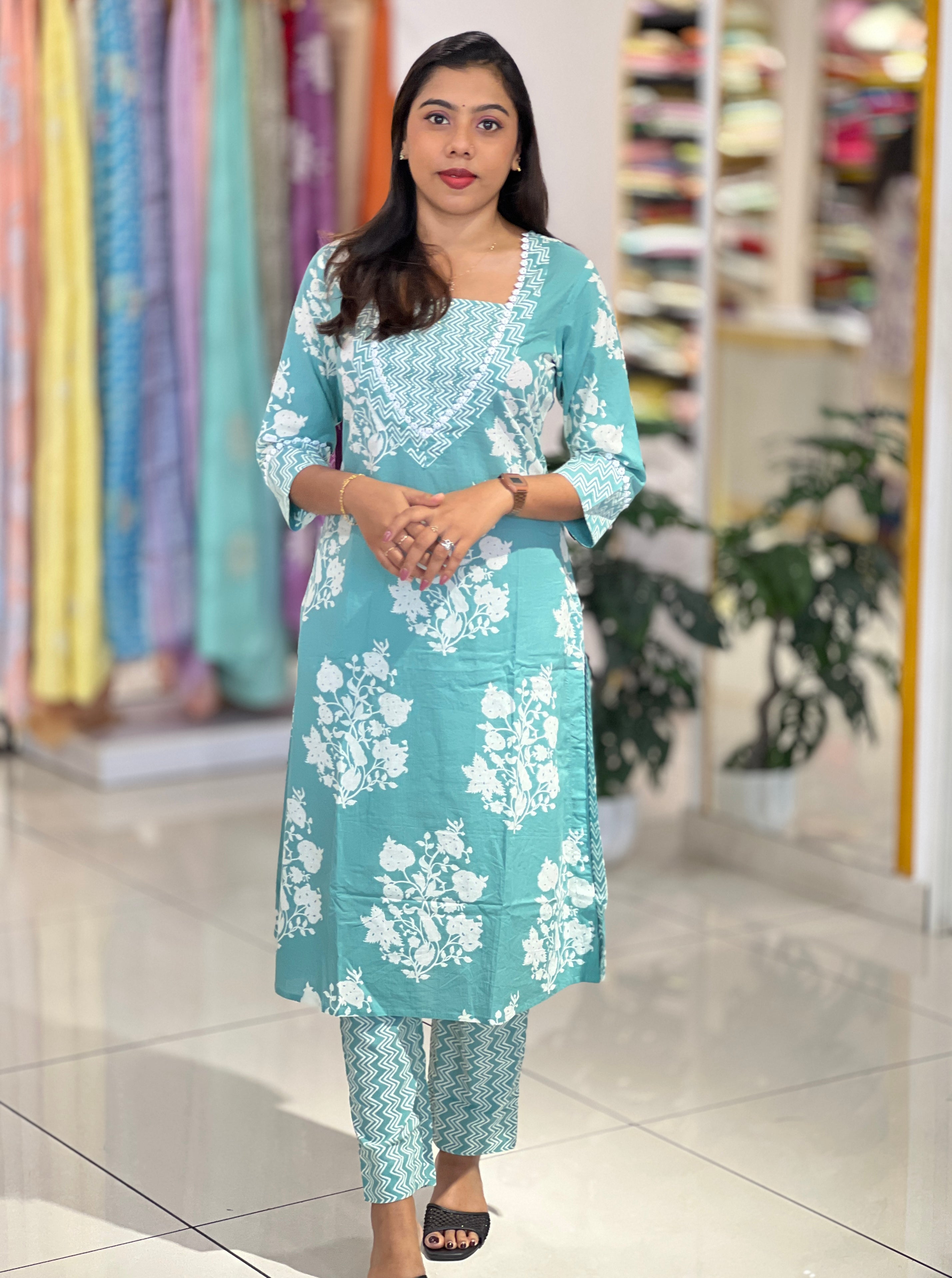 Printed Cotton Kurta Set | NCF320