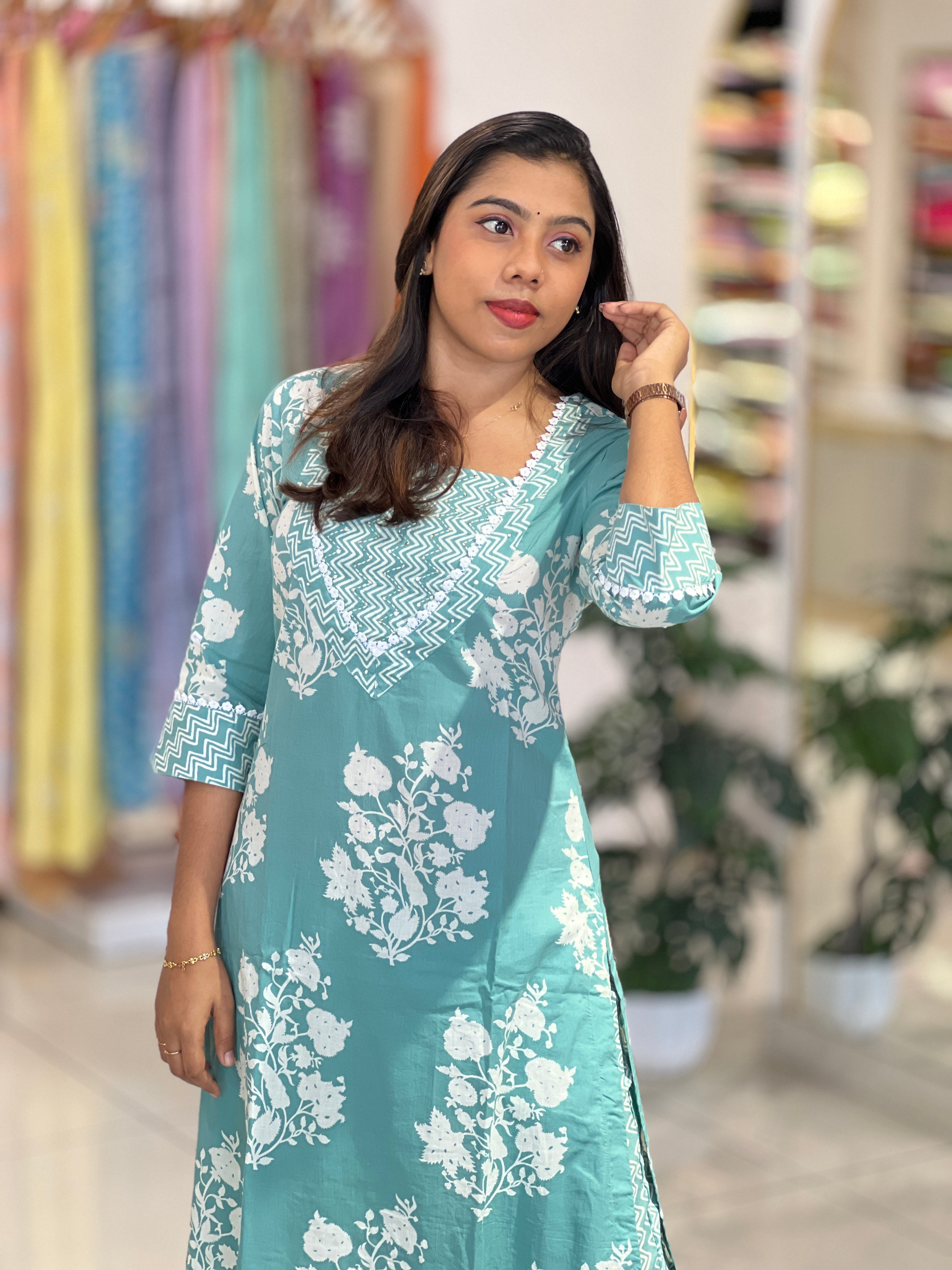 Printed Cotton Kurta Set | NCF320