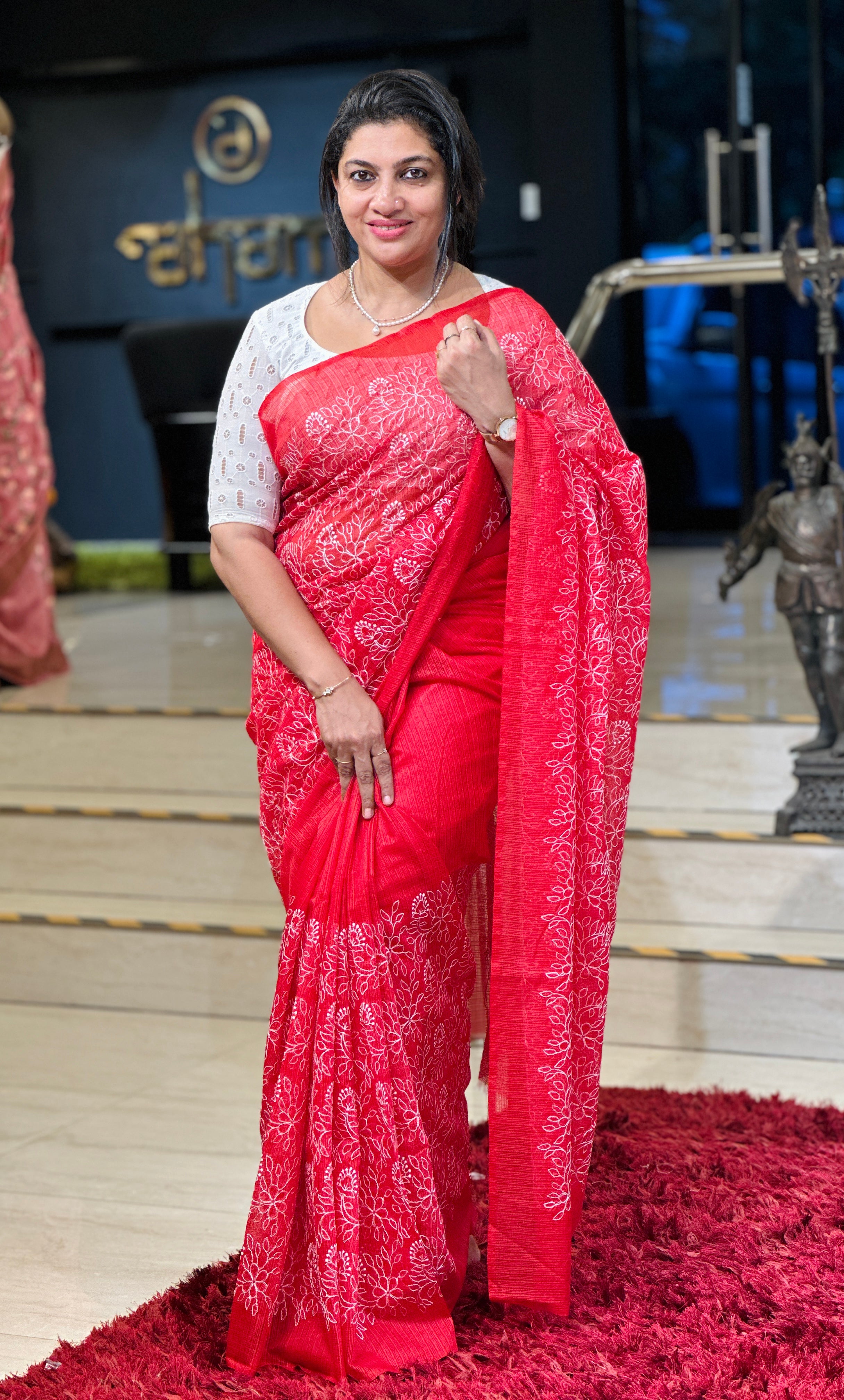 Floral Embroidery Silky Kota Saree | NHH304