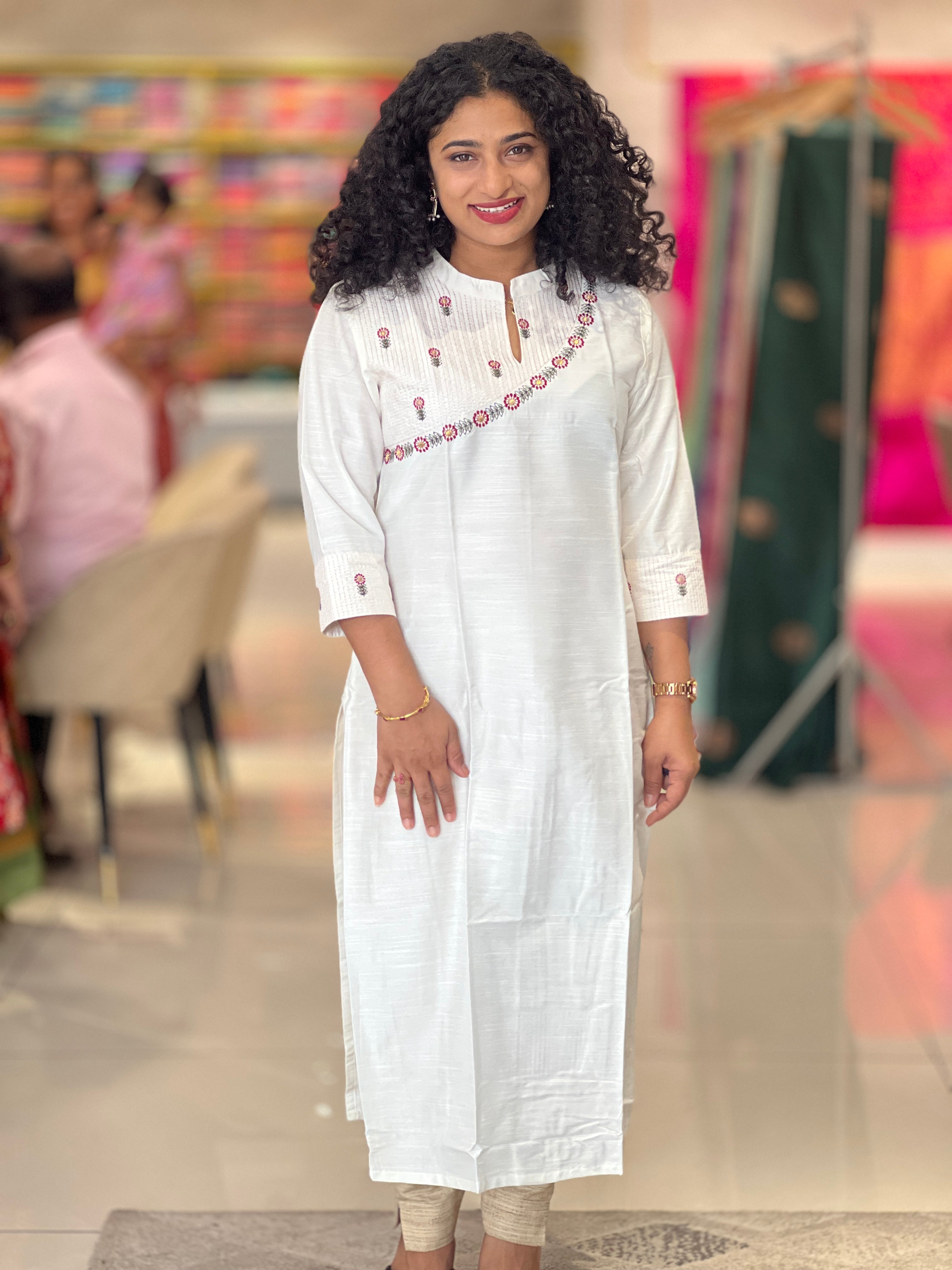Machine Embroidered Cotton Kurta | RGA281