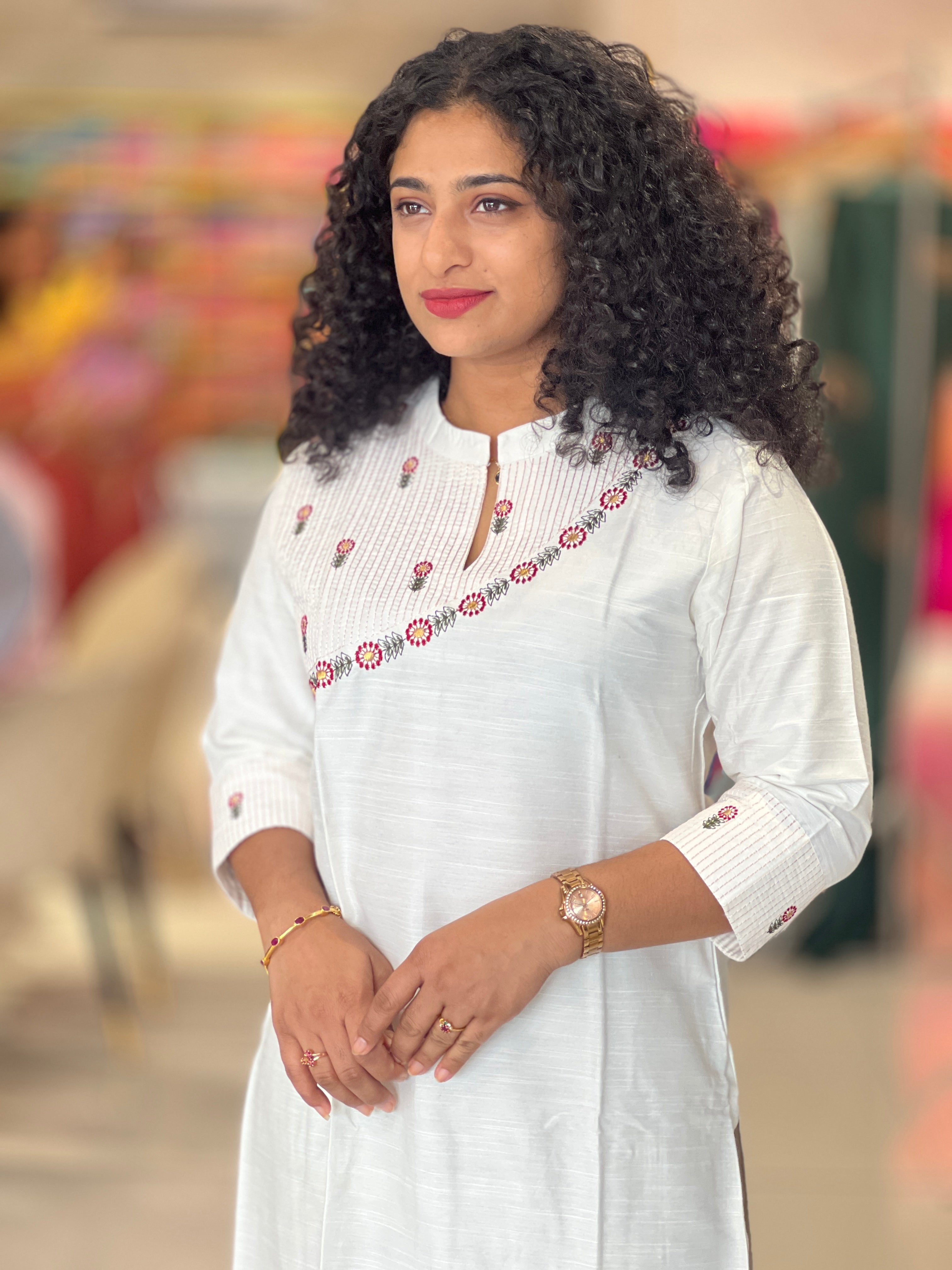 Machine Embroidered Cotton Kurta | RGA281