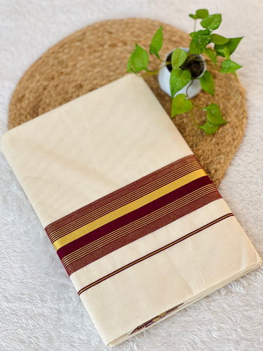 Kara & Kasavu Border Detailed Kerala Cotton Saree | GAT361