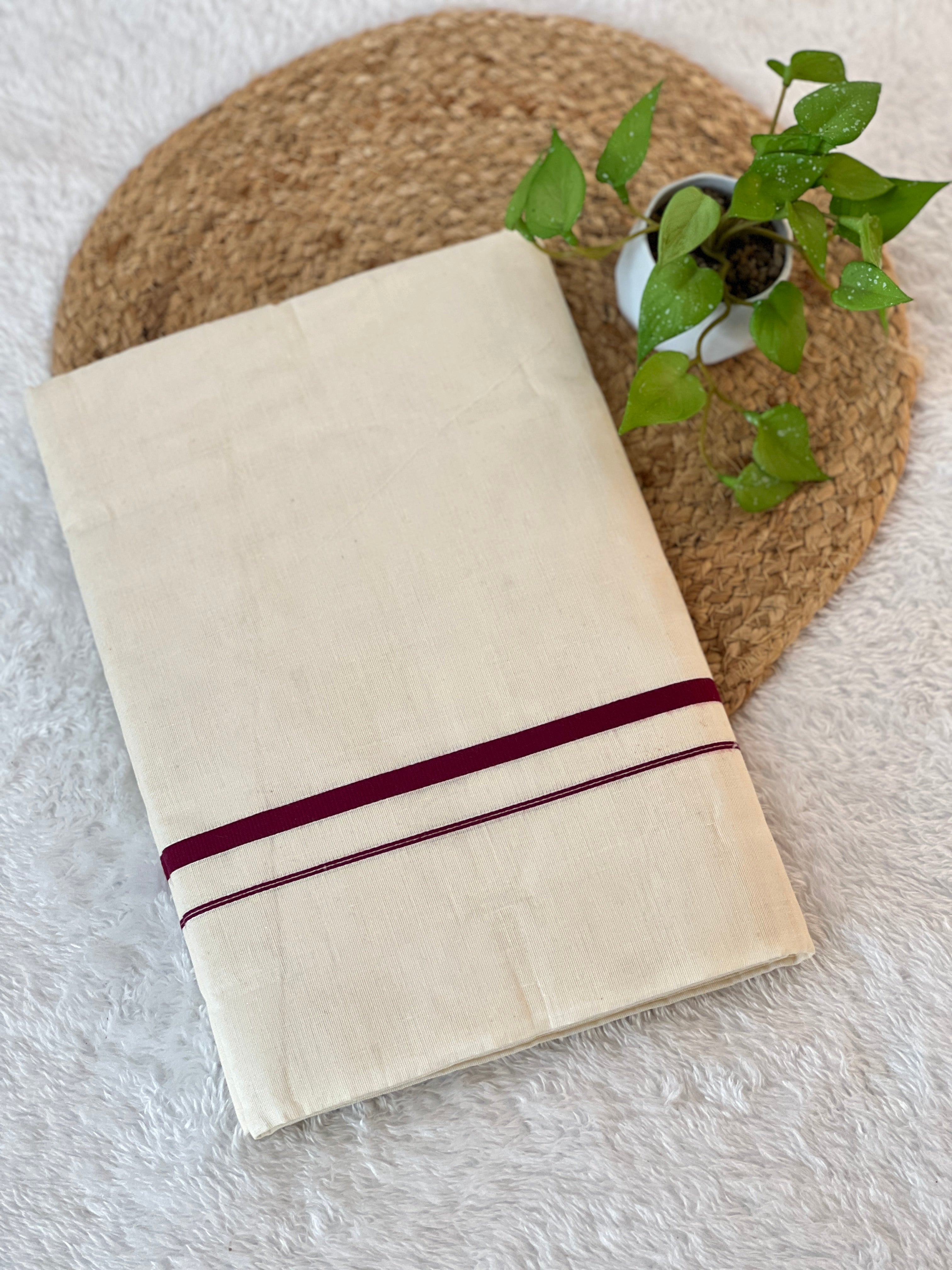 Puliyilakkara Border Detailed Kerala Cotton Saree | GAT334