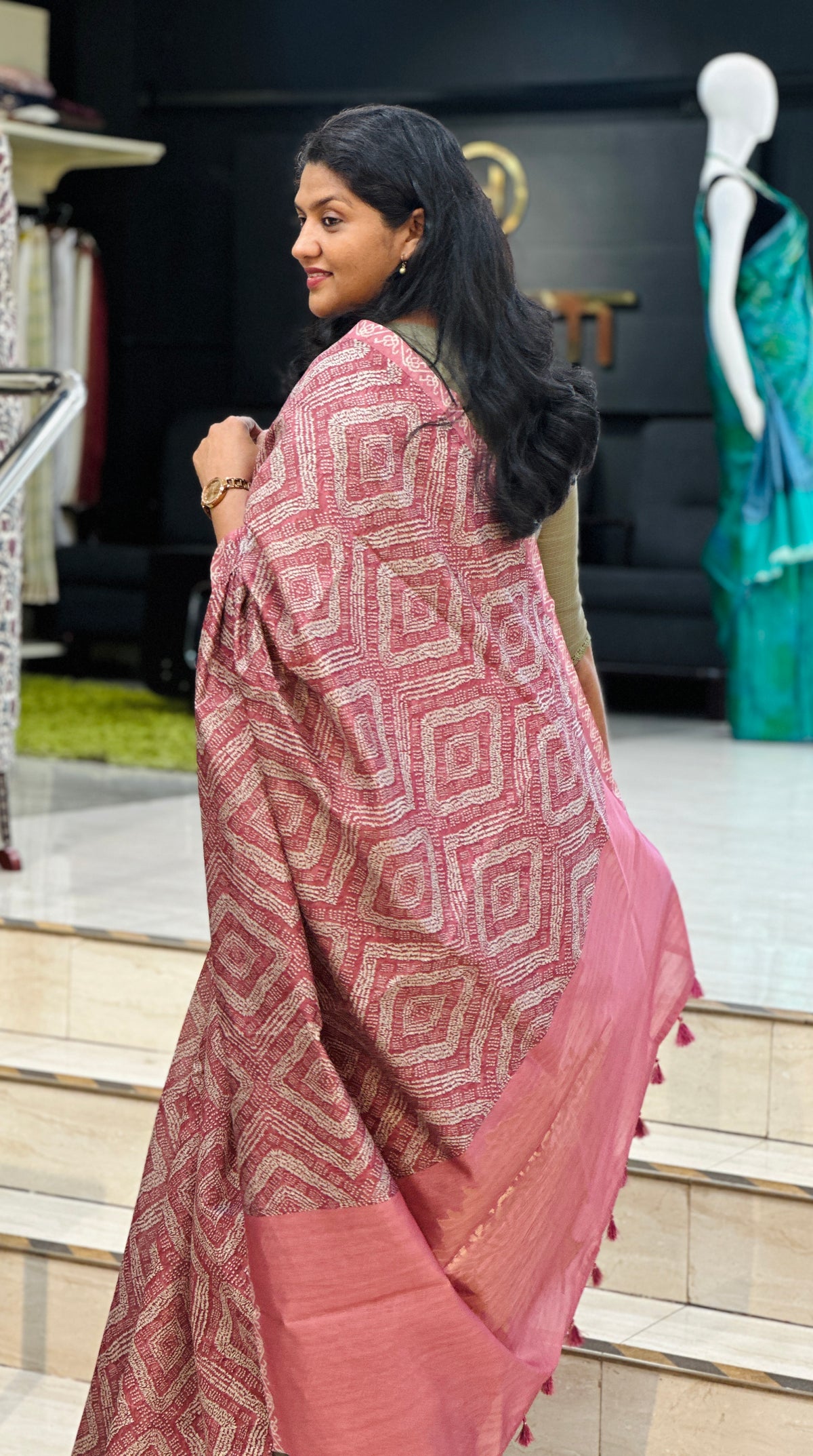Digital Printed Pattern Semi Tussar Saree | MB195