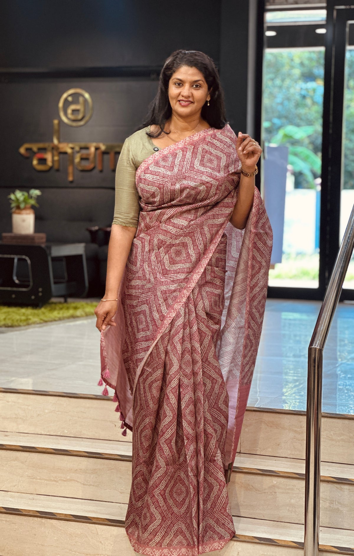 Digital Printed Pattern Semi Tussar Saree | MB195