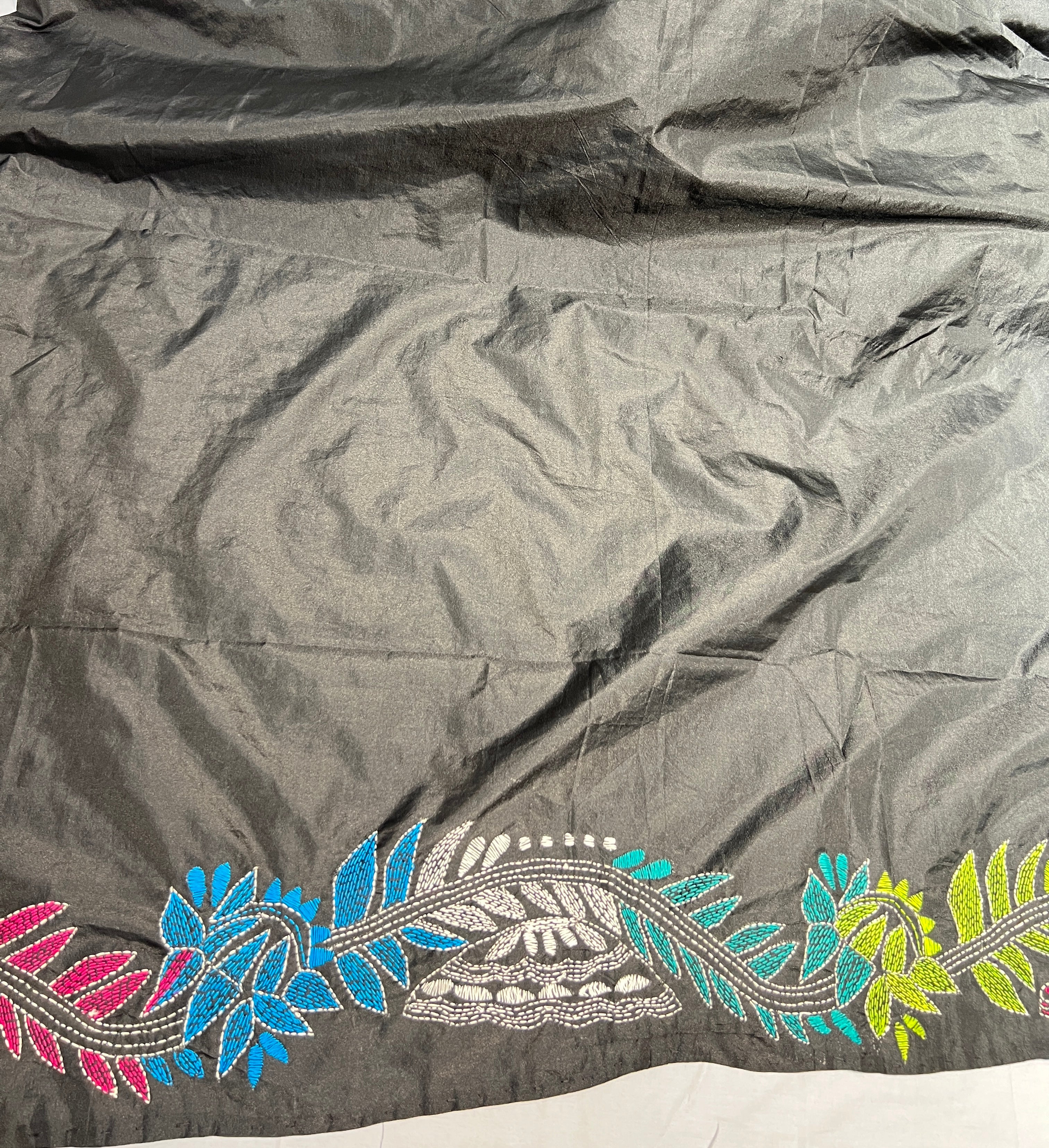 Nakshi Kantha Embroidered Bangalore Silk Saree | AYD143