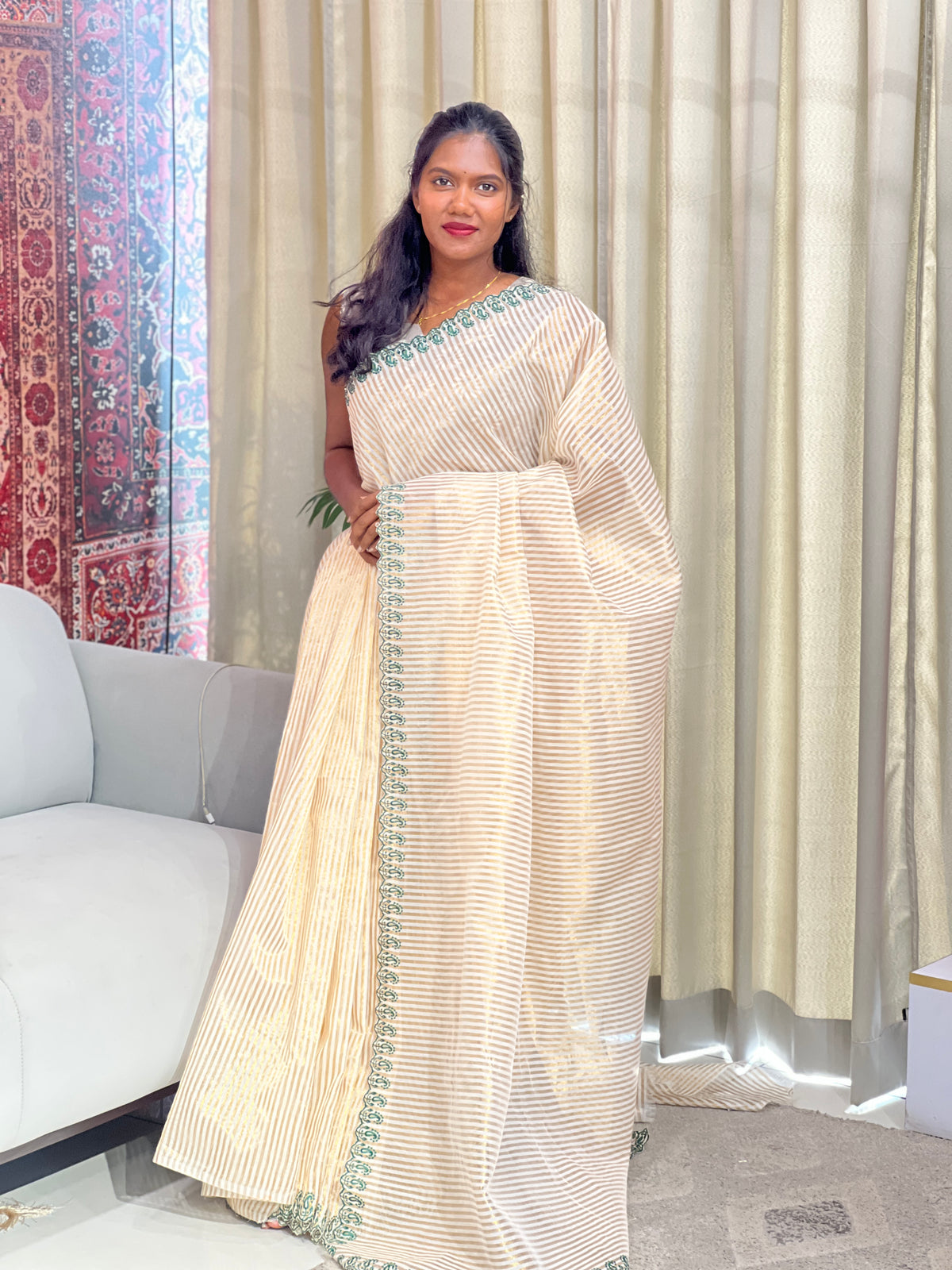 Embroidery Design Chanderi Finish Saree | ZSS173