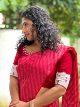 Kantha Weaving Pattern Bhagalpuri Linen Saree |  DLS199