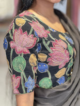 Embroidery Highlighted Pen Kalamkari Stitched Silk Blouse | IT157